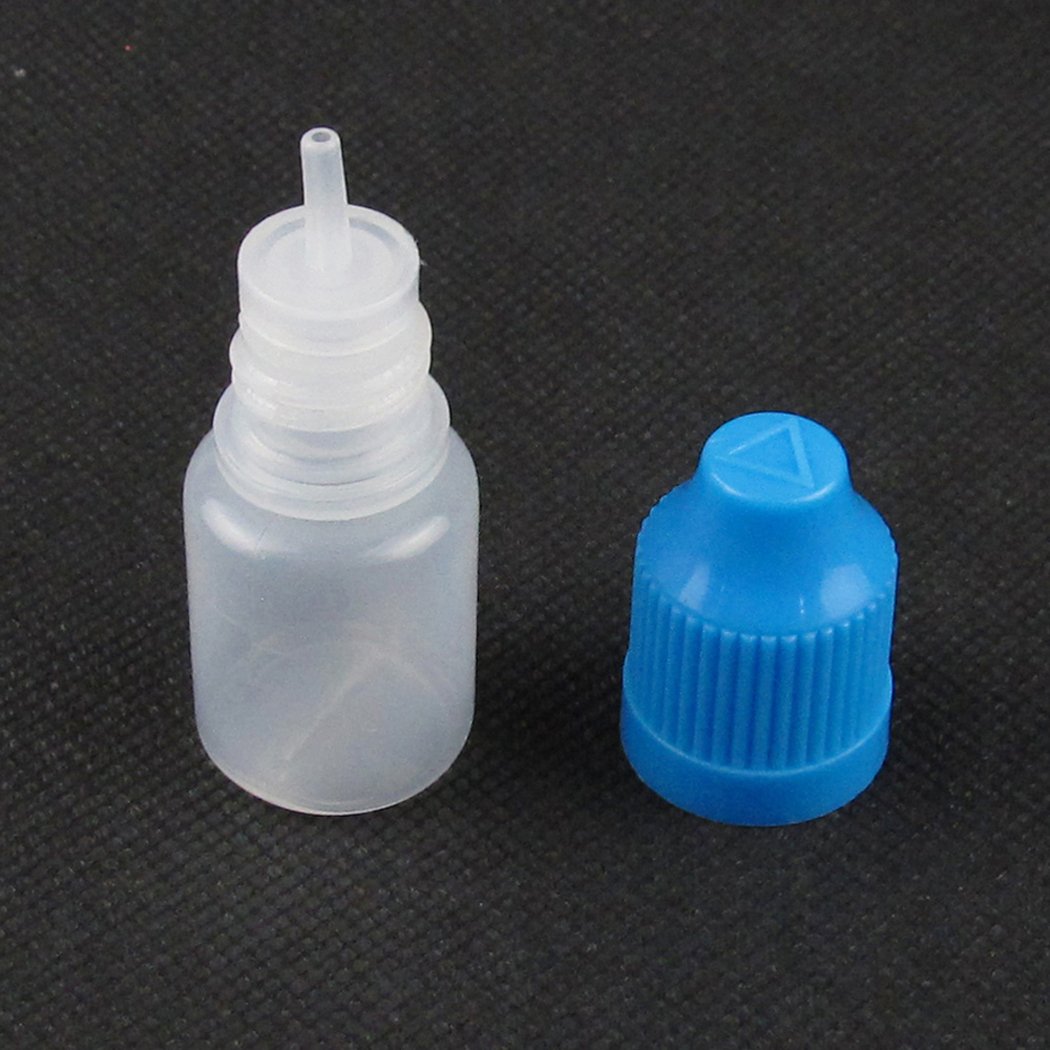 3ml Empty Dropper Bottles with Childproof Cap - 10 Pack Blue Plastic Squeezable Liquid Containers for Essential Oils, DIY Juice, Cosmetics & Travel Size Products