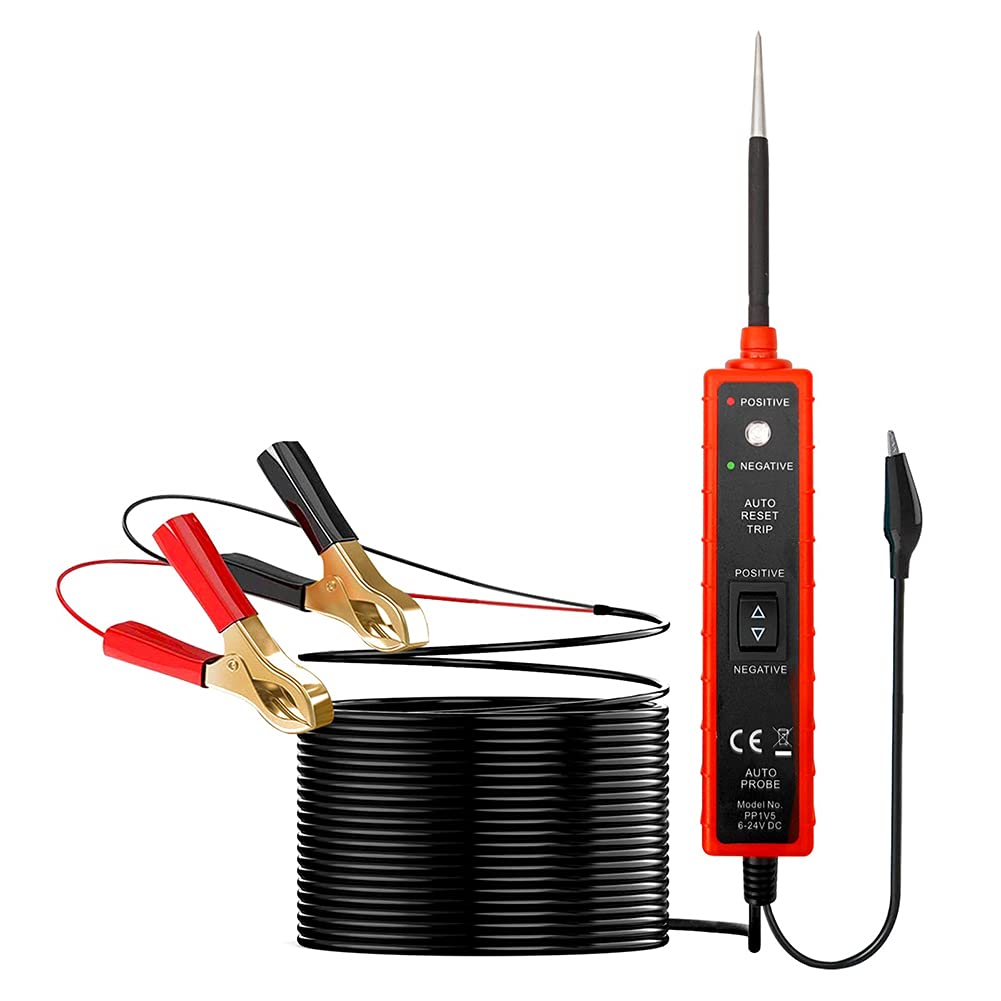 Bigens Power Probe Car Electric Circuit Tester 6-24V DC - Digital Voltage Tester, Automotive Electrical System Diagnostic Tool with LED Light - Continuity Tester for Car, Truck, Motorcycle Battery & Wiring (Ideal for Mechanics & DIY Auto Repairs)