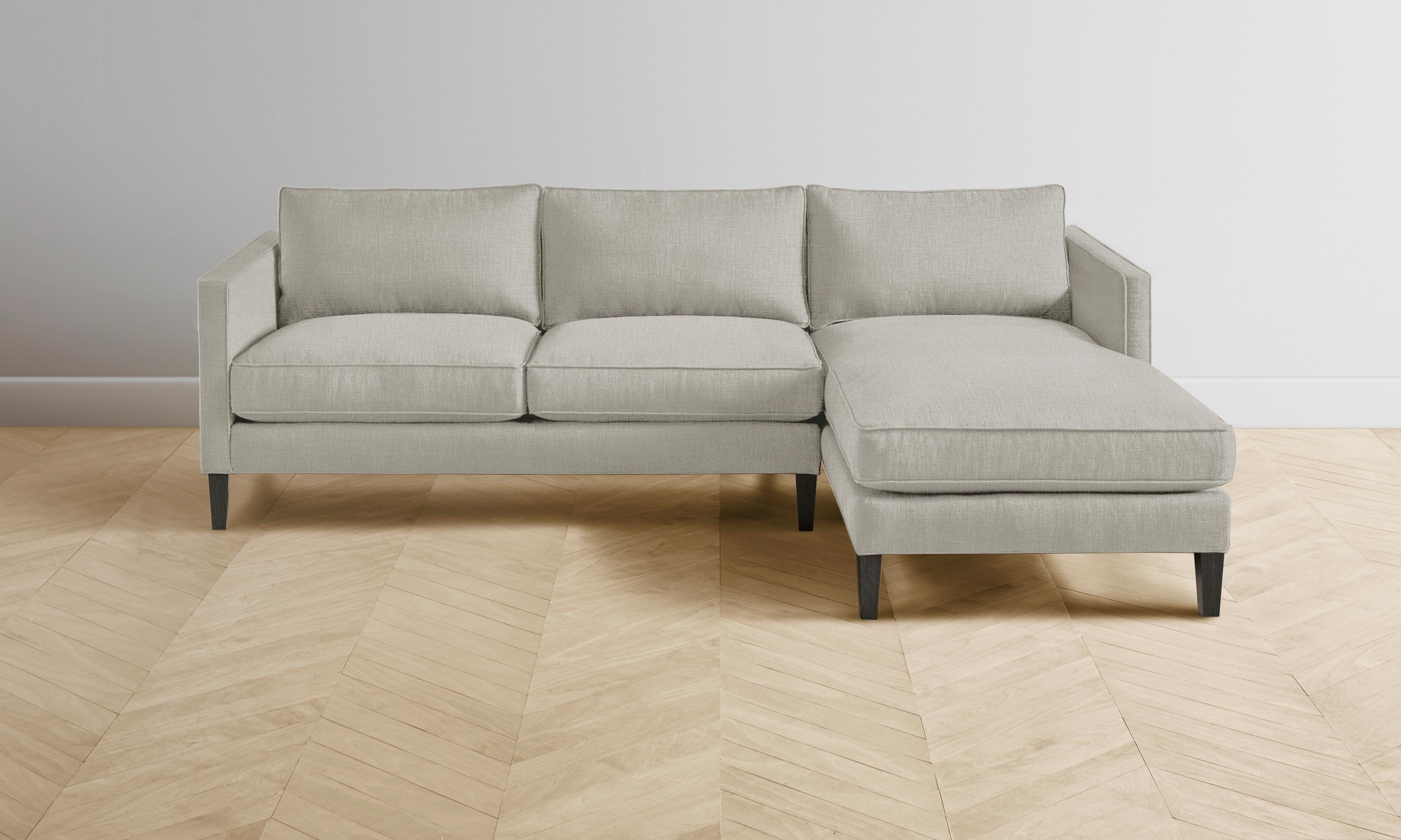 Crosby Sectional Sofa with Performance Linen Weave in Beige - Perfect for Living Room, Family Room & Cozy Home Decor