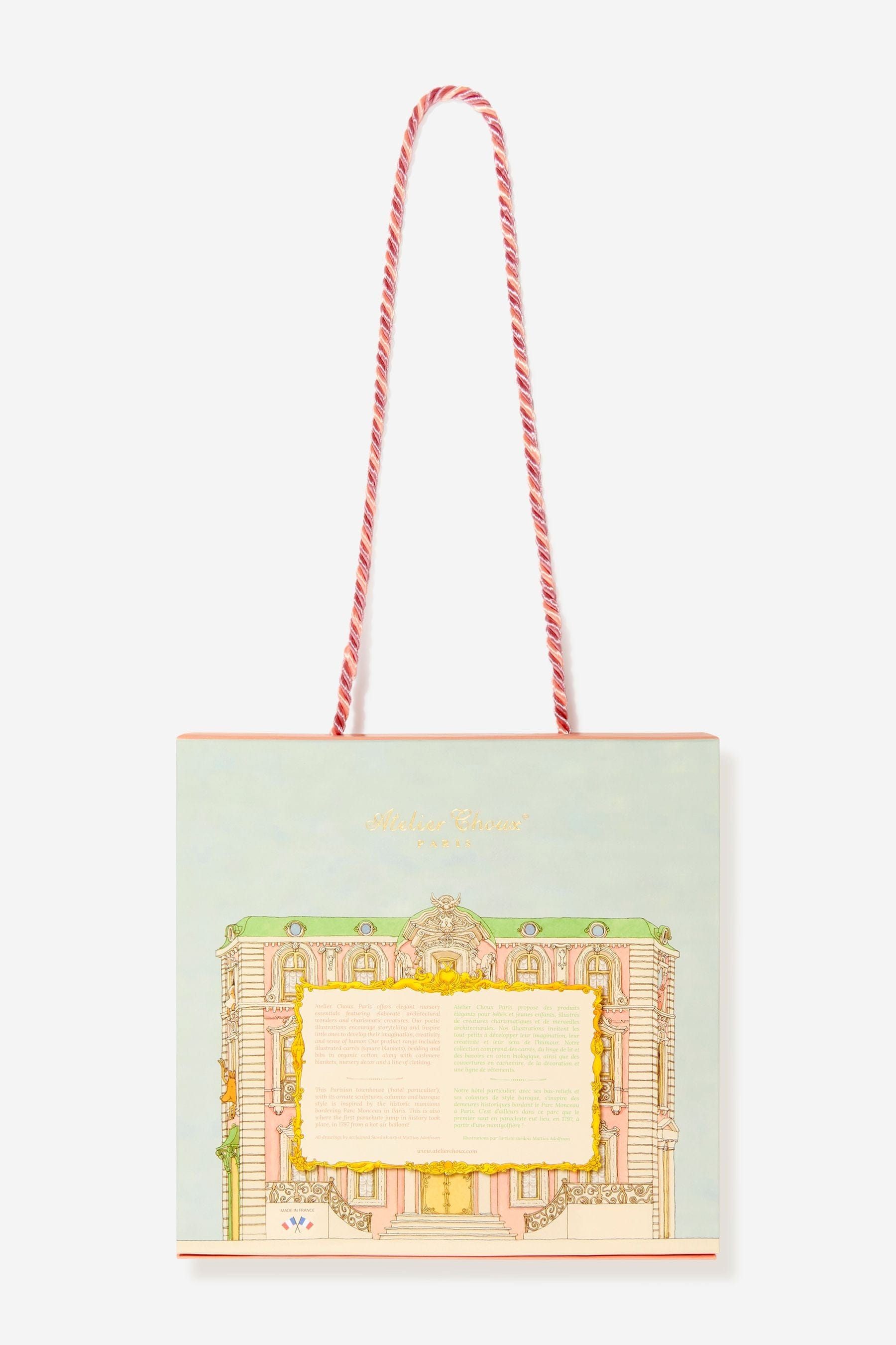 Luxury Atelier Choux Ivory Cashmere Baby Blanket - 100cm Soft Hot Air Balloon Design | Perfect for Nursery, Christening Gifts & Newborn Photography
