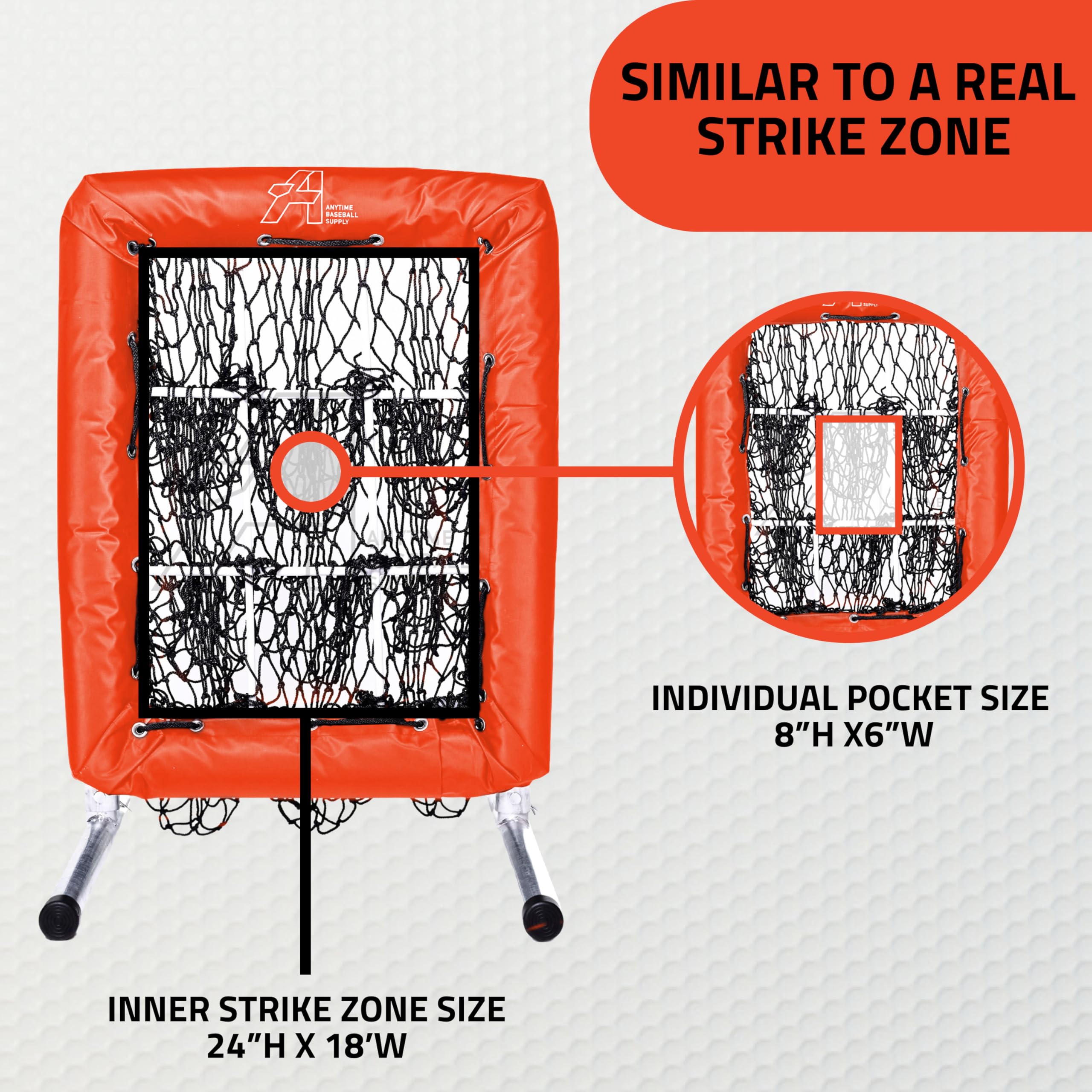 Anytime Baseball Pitching Net with Strike Zone | 9 Hole Pitching Target for Baseball & Softball Training | Portable Practice Net for Backyard, Field & Indoor Drills