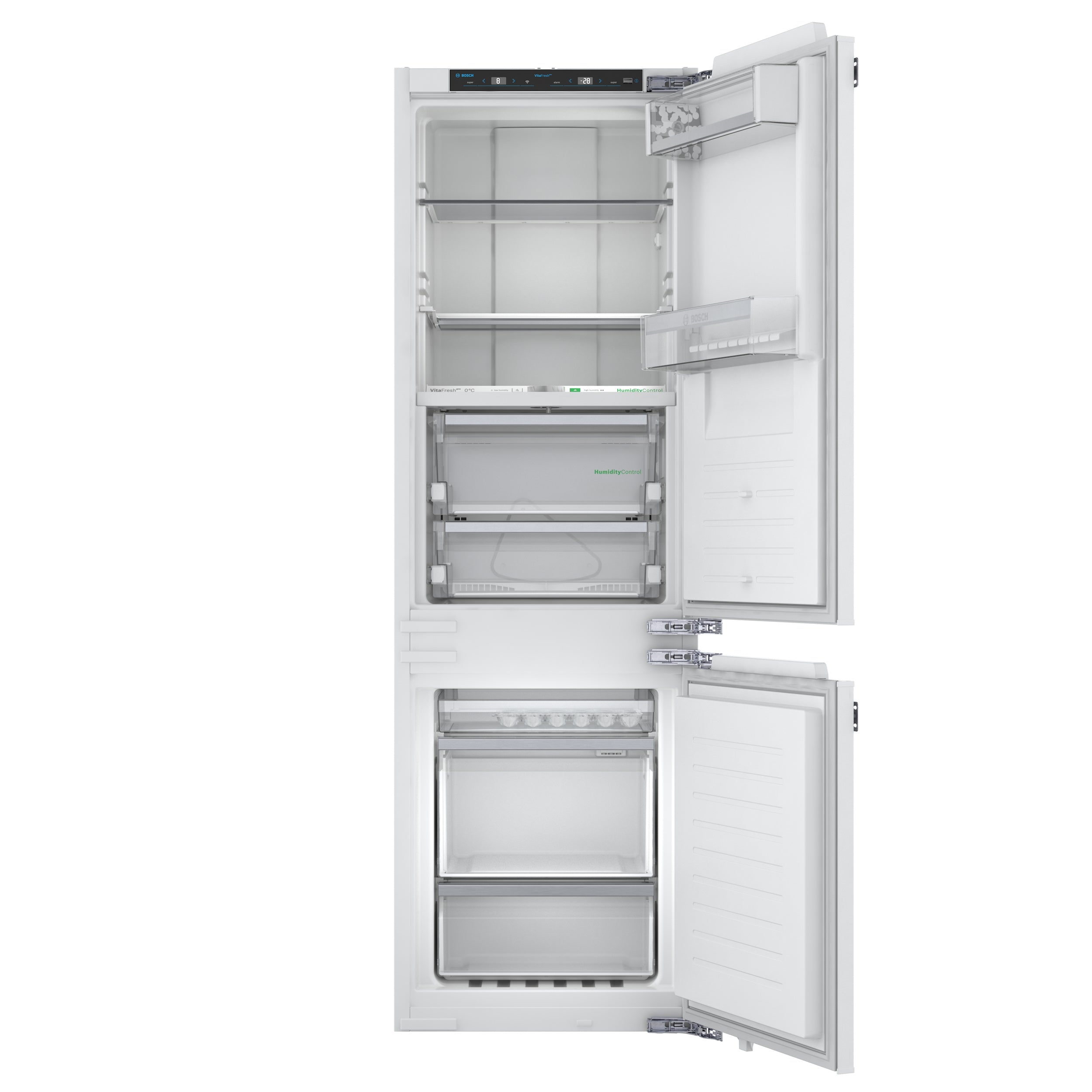 Bosch 800 Series 24-Inch Custom Panel Ready Fully Integrated Bottom Freezer Refrigerator - 8.3 Cu.Ft Capacity, Stainless Steel Interior, Energy Star Certified - Perfect for Modern Kitchens and Open-Concept Living Spaces