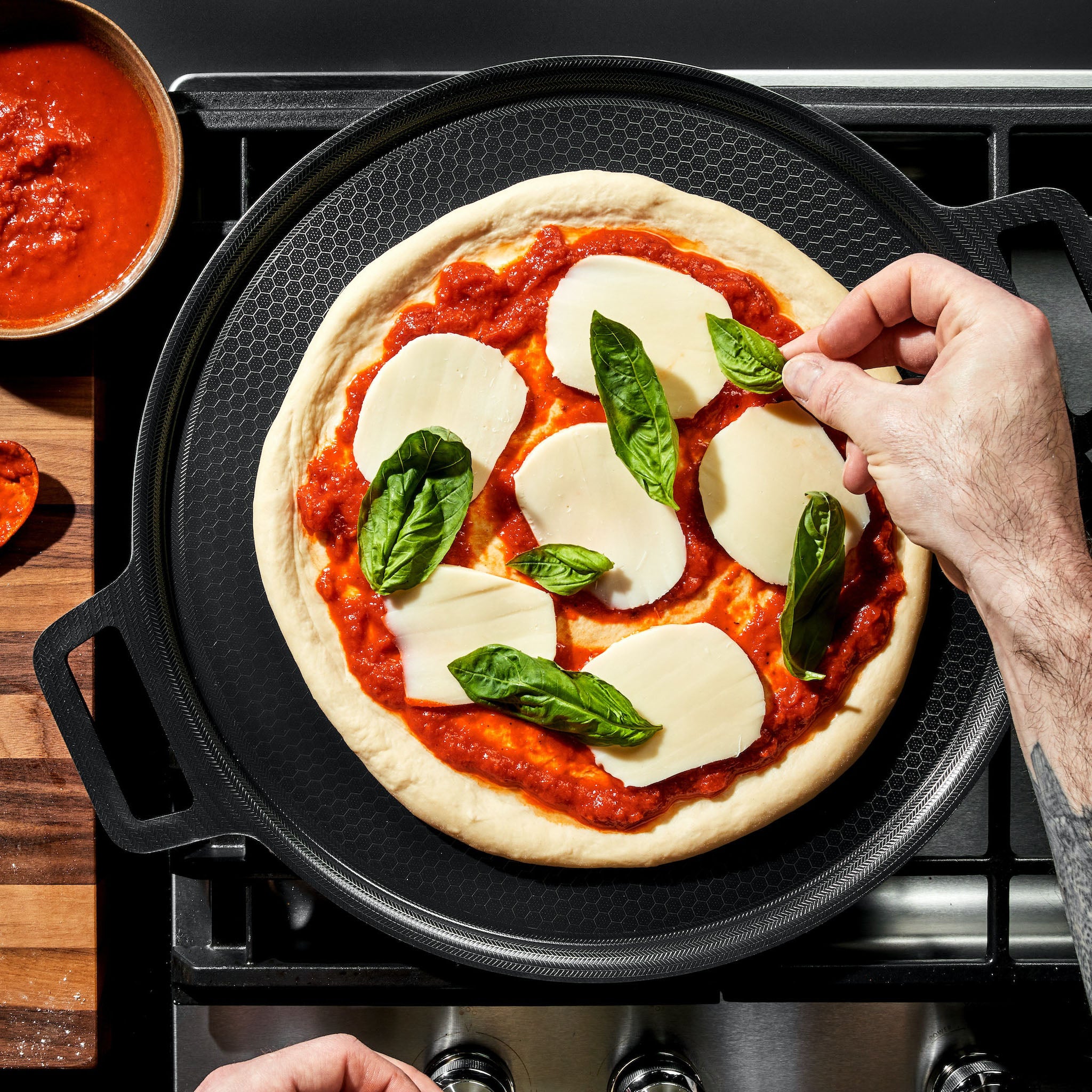 Premium Hybrid Pizza Steel Baking Stone - Professional Pizza Oven Accessory for Crispy Crust | Perfect for Home Kitchens, Outdoor Grills & Wood-Fired Ovens