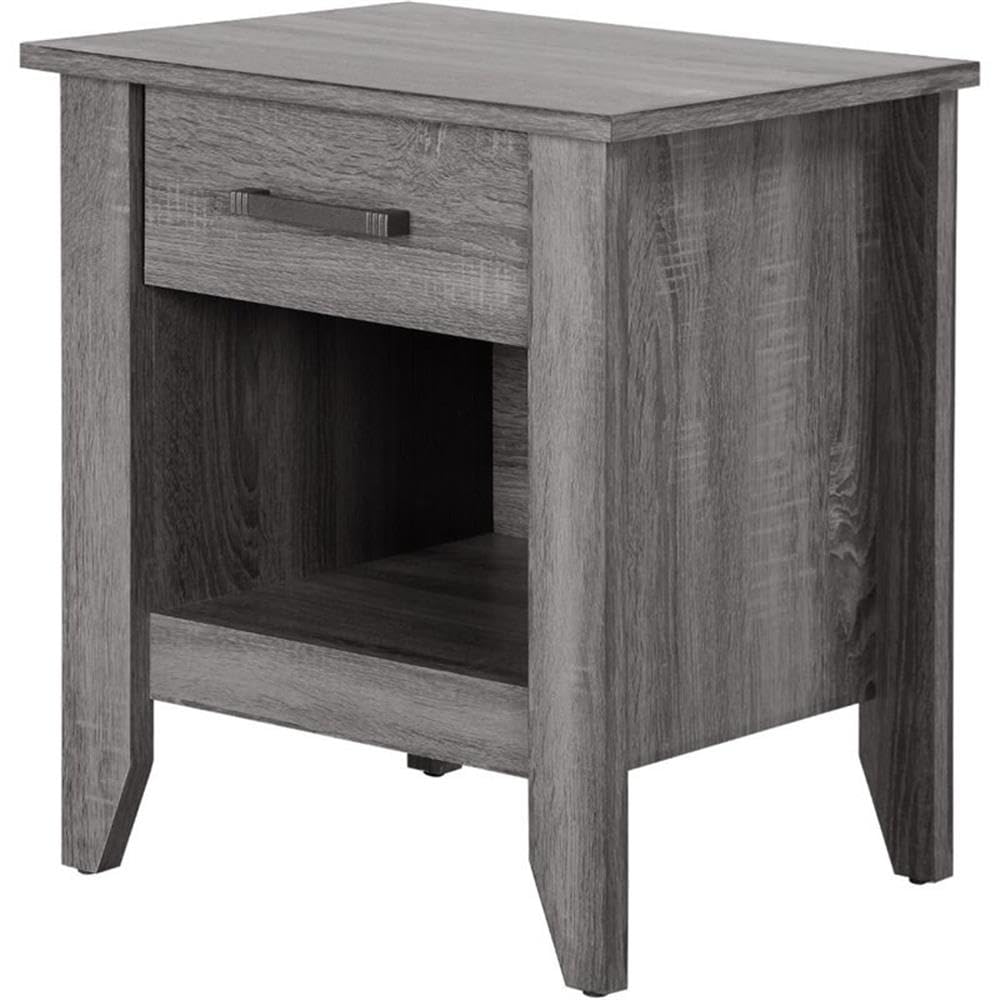 Glory Furniture Lennox 1-Drawer Nightstand in Gray - Modern Bedside Table for Bedroom, Living Room & Guest Room