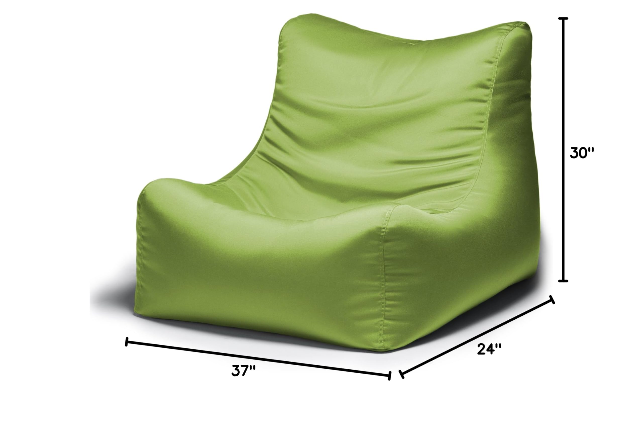 Jaxx Ponce Outdoor Bean Bag Chair - Waterproof & UV Resistant Lounge Chair for Patio, Poolside, Backyard, and Beach - Comfortable Lime Green Seating for Adults & Kids