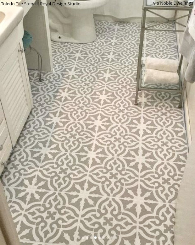 Toledo Tile Stencil Kit - Reusable DIY Ceramic & Mosaic Tile Painting Template for Home Decor, Bathroom, and Kitchen Backsplash Projects