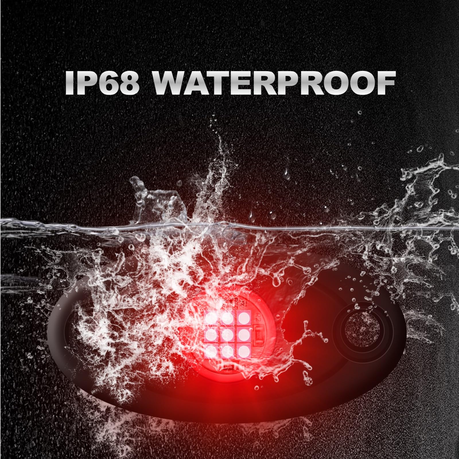 4Pods LED Rock Lights Kit - Waterproof Underbody Glow Lights for Cars, Trucks, ATV, UTV, SUV & Boats - Red Accent Lighting for Off-Road, Trail Rigs & Night Cruising