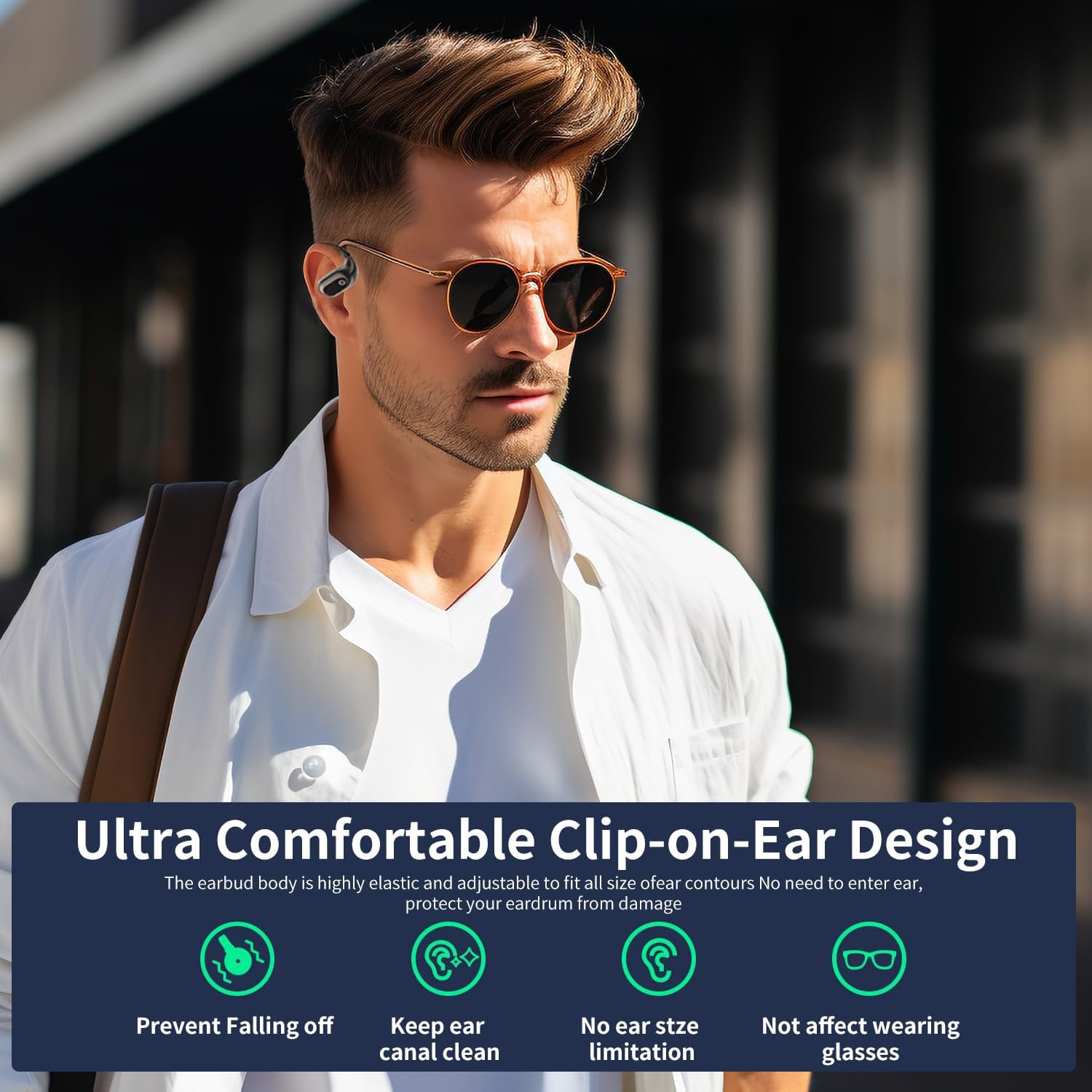 AI Translation Headphones - 138 Language Real-Time Bluetooth Earbuds with Open Air Design | Perfect for Travel, Business Meetings & Language Learning (Black)