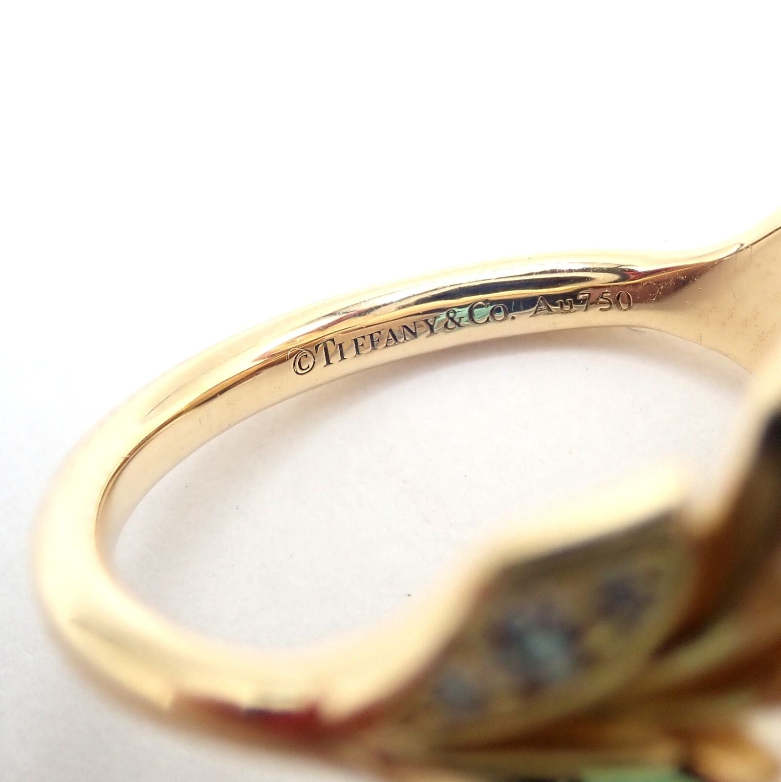 Authentic Tiffany & Co 18K Yellow Gold Diamond Victoria Vine Bypass Ring - Elegant Wedding Band, Anniversary Gift & Luxury Jewelry for Women
