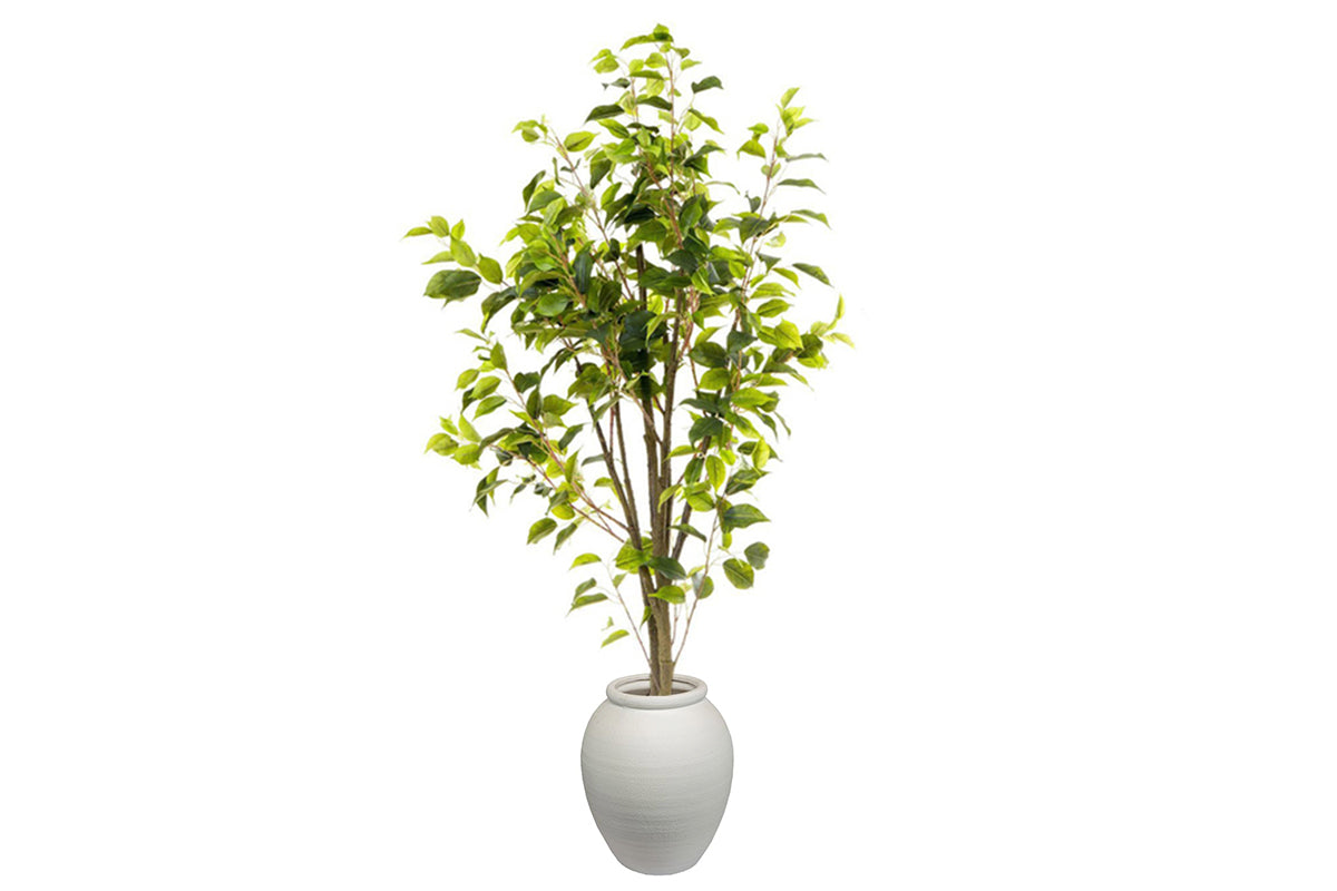 Artificial Ficus Tree 47 Inches Tall - Premium Fake Indoor Plant for Home Office Decor - Perfect for Living Room, Bedroom, or Workspace