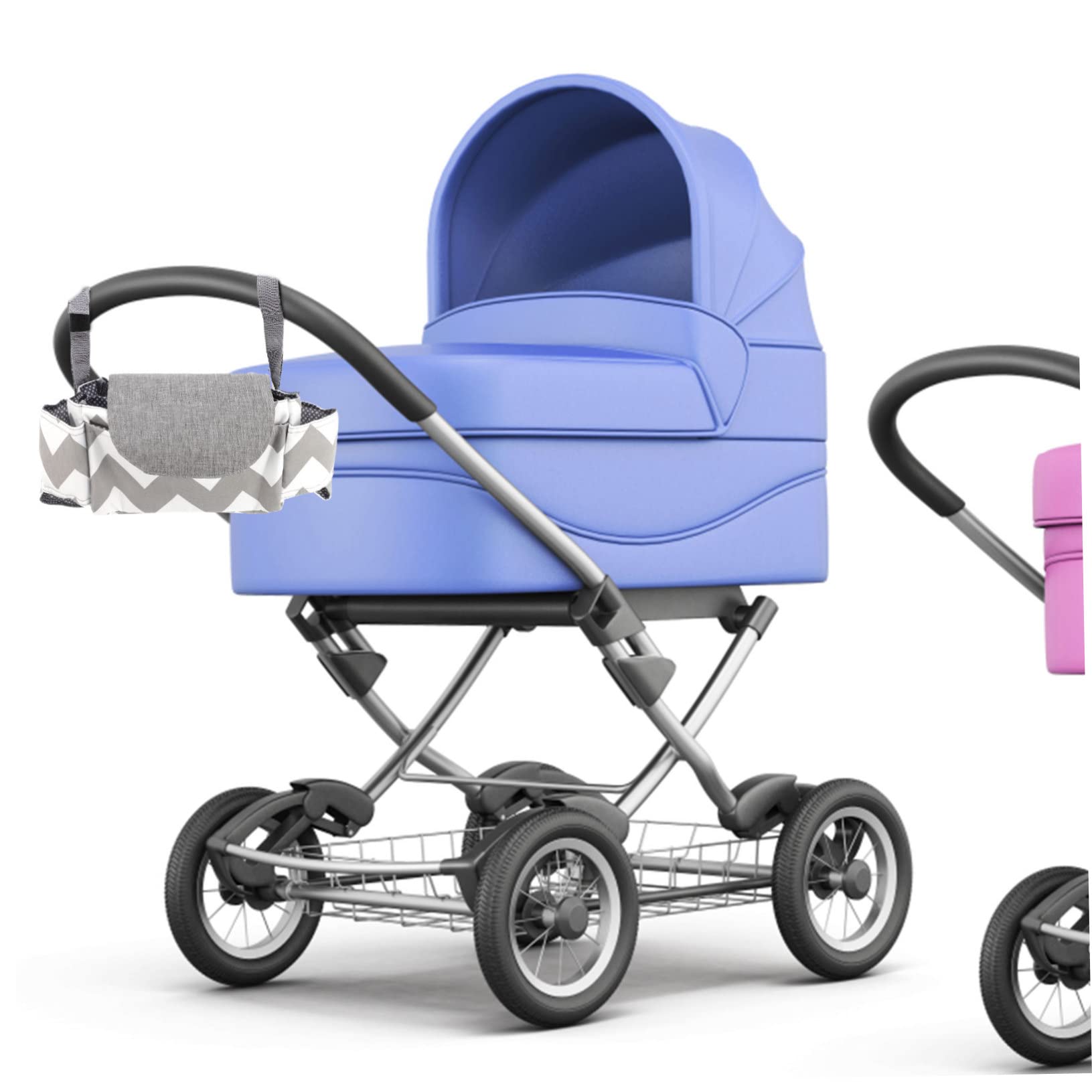 Totority 5-Piece Stroller Organizer Bag - Diaper Storage & Pram Accessories Hanging Bag for Baby Essentials - Perfect for Strollers, Diaper Bags & On-the-Go Parents