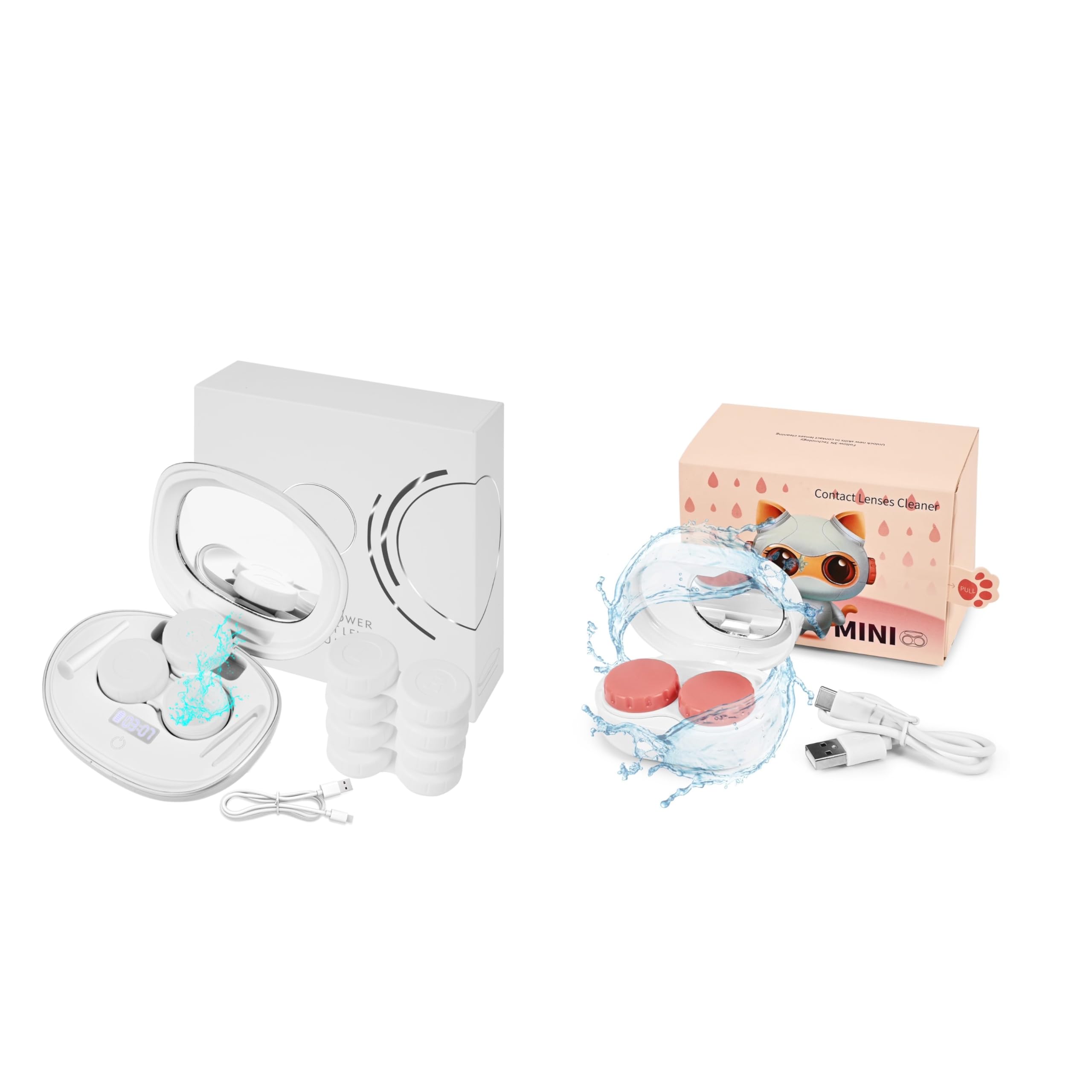MV7 Contact Lens Cleaner & Hydration Machine - Automatic Cleaning & Disinfecting Solution for Daily Soft Contacts Care | Perfect for Travel, Home & Office Use