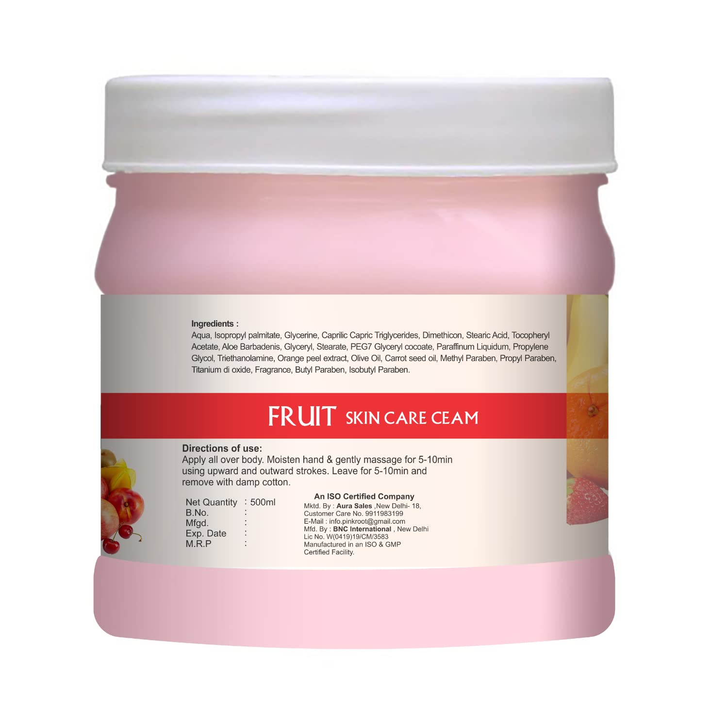 Pink Root Fruit Cream - Brightening Skin Care Cream with Orange Peel Extract for Glowing, Hydrated Skin | Perfect for Daily Moisturizing & Nighttime Skincare Routine