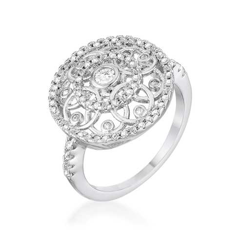 0.5 Carat CZ Interlocking Circles Ring - Elegant Stackable Band for Women, Perfect for Anniversary, Wedding, or Everyday Wear