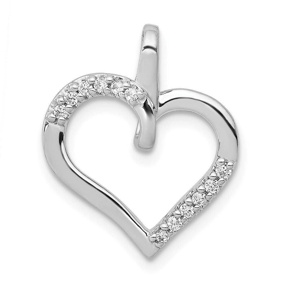 14K White Gold Diamond Heart Pendant Necklace - Elegant Valentine's Day Gift for Her, Anniversary Present, Romantic Jewelry for Women - Perfect for Date Nights, Weddings & Special Occasions