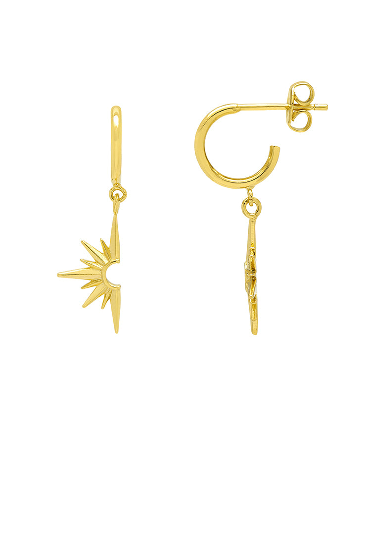 Half Star Drop Hoop Earrings for Women - Trendy Dangle Earrings for Everyday Wear, Party & Special Occasions