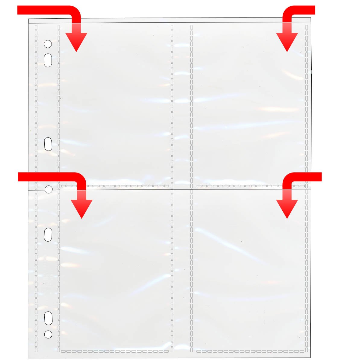 StoreSMART Archival-Safe Photo Pages for 3-Ring Binders - 4 Pockets (3.5