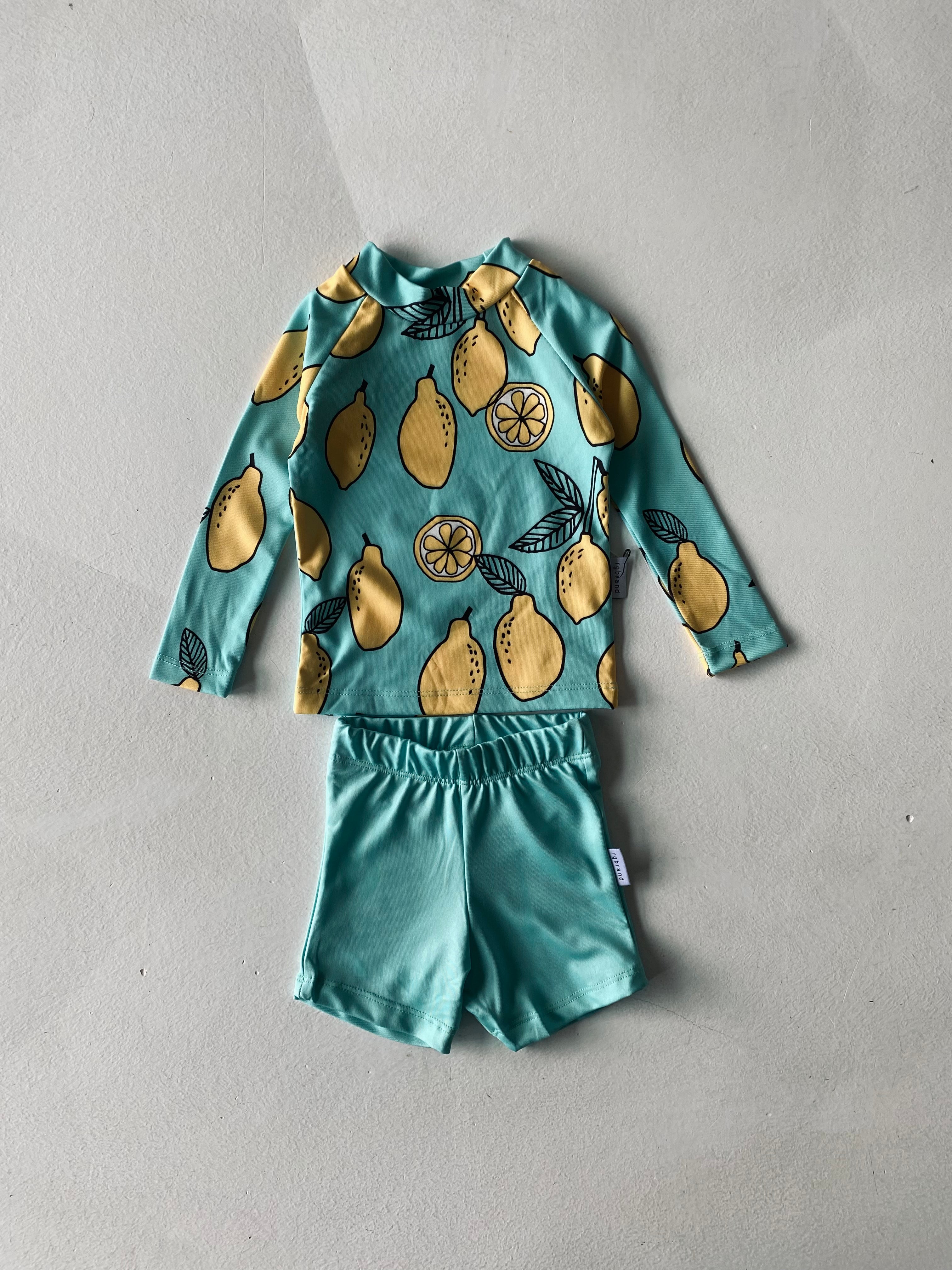 Baby Long Sleeve T-Shirt and Shorts Swimwear Set - Soft Cotton Blend for Comfortable Playtime at Beach, Pool, or Outdoor Activities