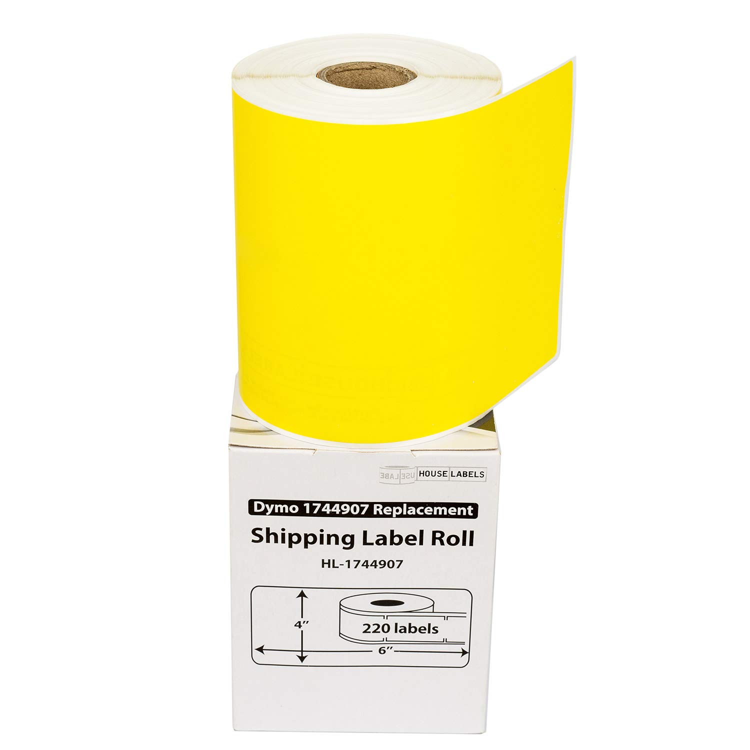 HOUSELABELS Compatible DYMO 1744907 4XL Yellow Shipping Labels (4