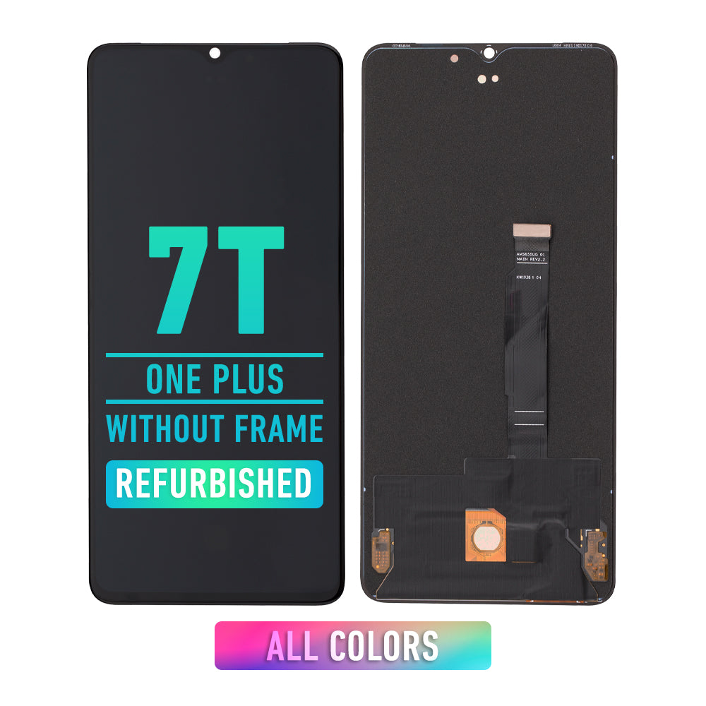 OnePlus 7T OLED Screen Replacement - Refurbished Display Assembly Without Frame (Black/Blue/Red) - DIY Repair Kit for Cracked or Damaged Screens - Perfect for Phone Repair Shops & Tech Enthusiasts