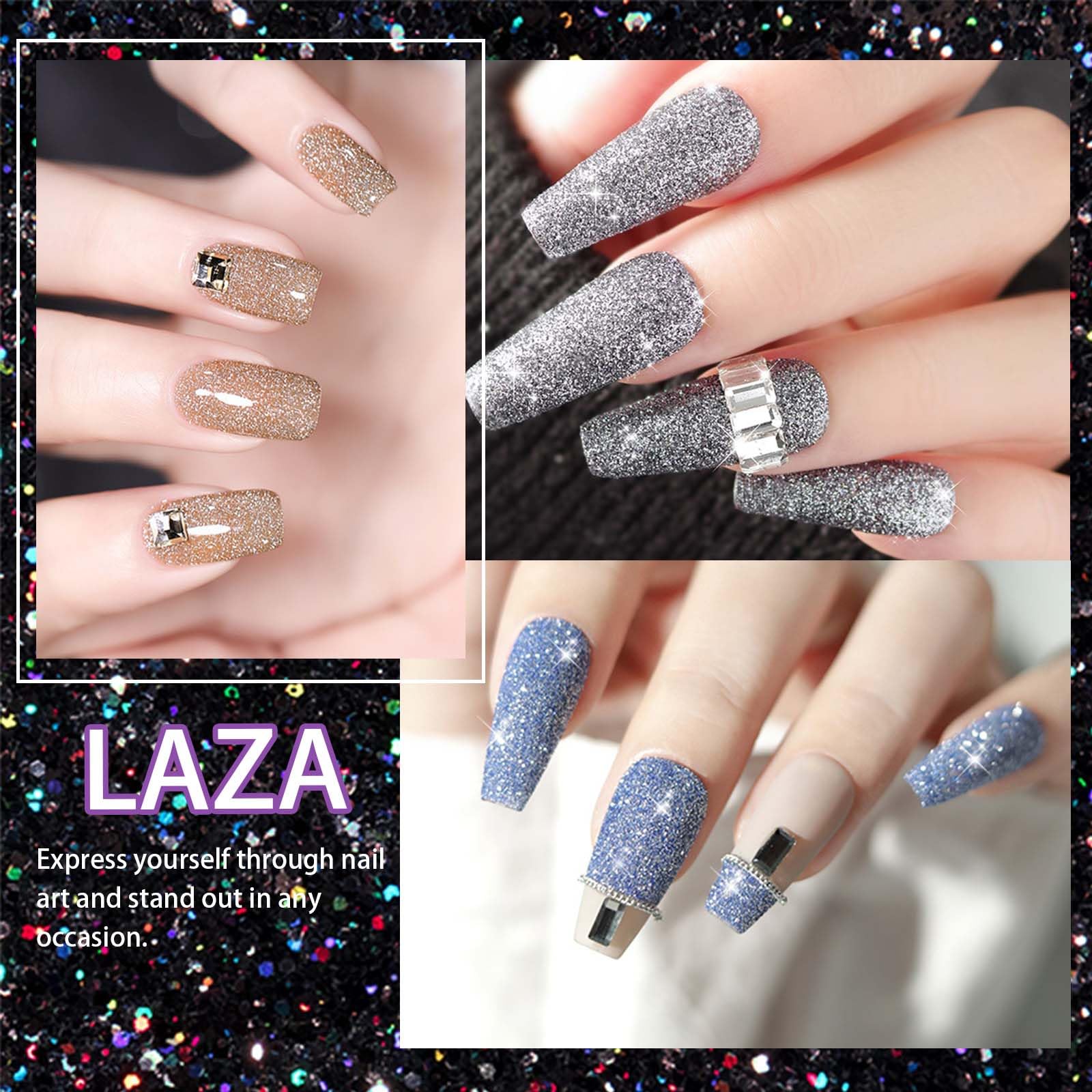 1.5g/0.05oz Holographic Diamond Nail Glitter Powder - Reflective Rhinestone Dust & Pixie Crystals for Nail Art, Manicure Decorations (Sparkle White) | Perfect for Salon Professionals, DIY Nail Designs & Special Occasion Nail Art