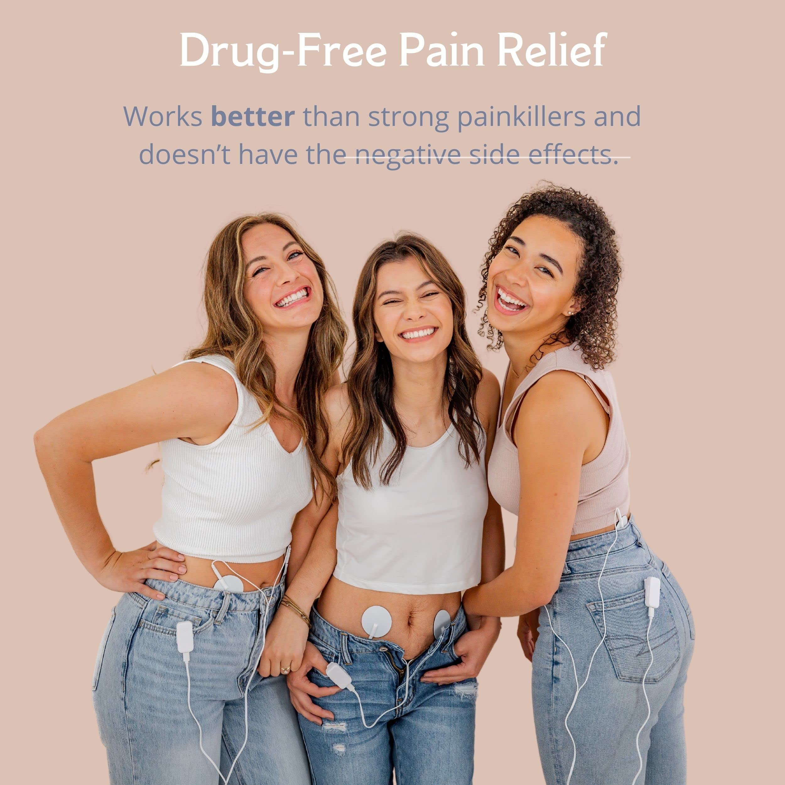 Pixie TENS Period Pain Relief Device - Best Wearable PMS & Menstrual Cramp Relief with TENS Technology - Ultra Thin & Discreet Under Clothes - Alternative to Heating Pads - Perfect for Work, Gym & Daily Activities