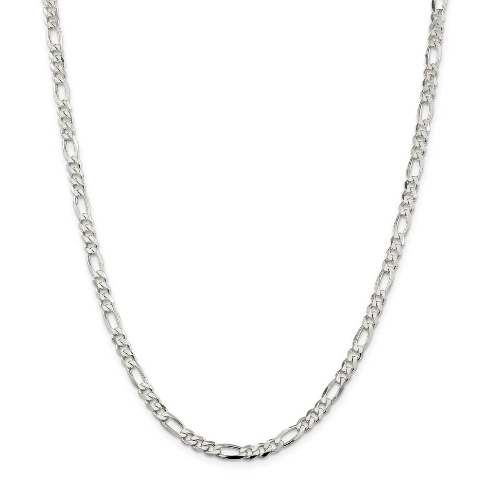 4.5mm Sterling Silver Figaro Chain Necklace - Elegant & Durable for Daily Wear