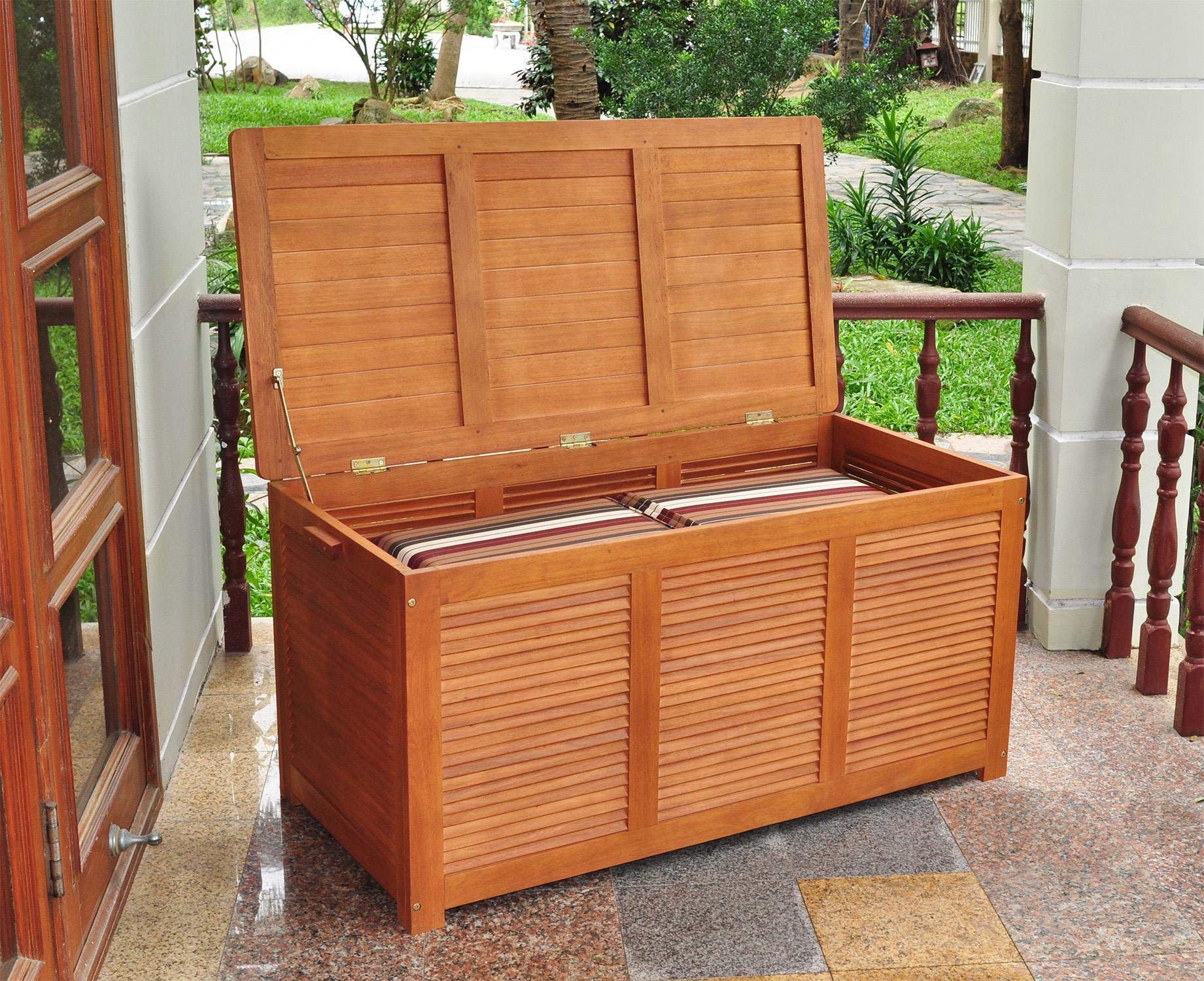 Merry Products BOX0010210000 Waterproof Outdoor Storage Box for Patio, Garden, and Backyard – Perfect for Cushions, Toys, and Gardening Tools