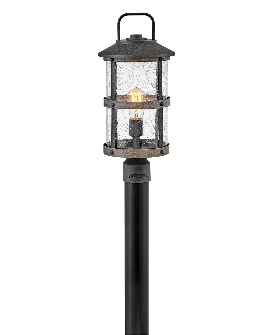 Hinkley Lakehouse Collection 5W LED Outdoor Post Top Lantern - Aged Zinc Finish for Patio, Garden, and Driveway Lighting