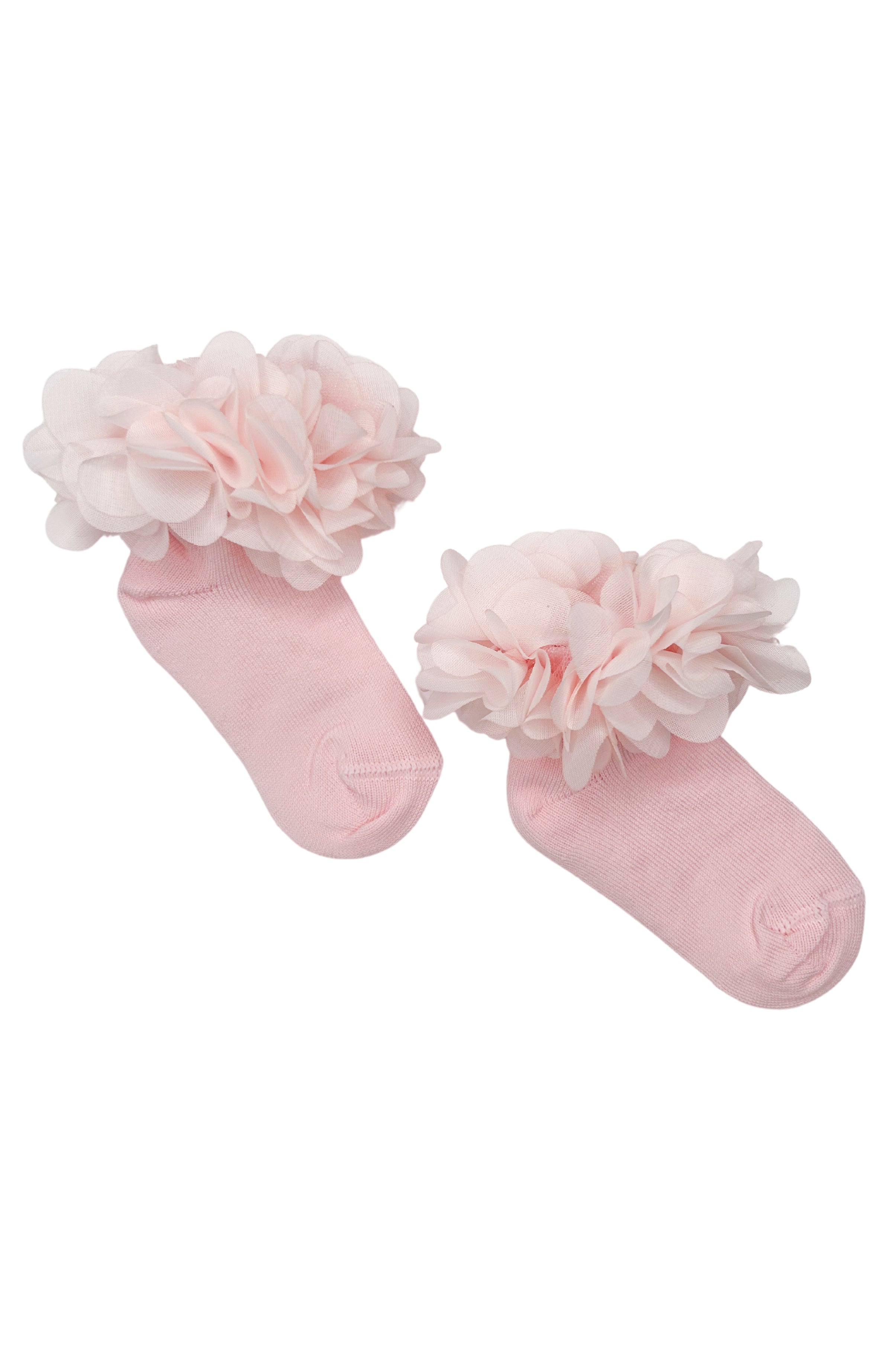 Baby Pink Floral Tutu Ankle Socks for Girls - Soft Ballet Dance Socks for Toddlers & Kids - Perfect for Ballet Class, Dance Recitals & Everyday Wear