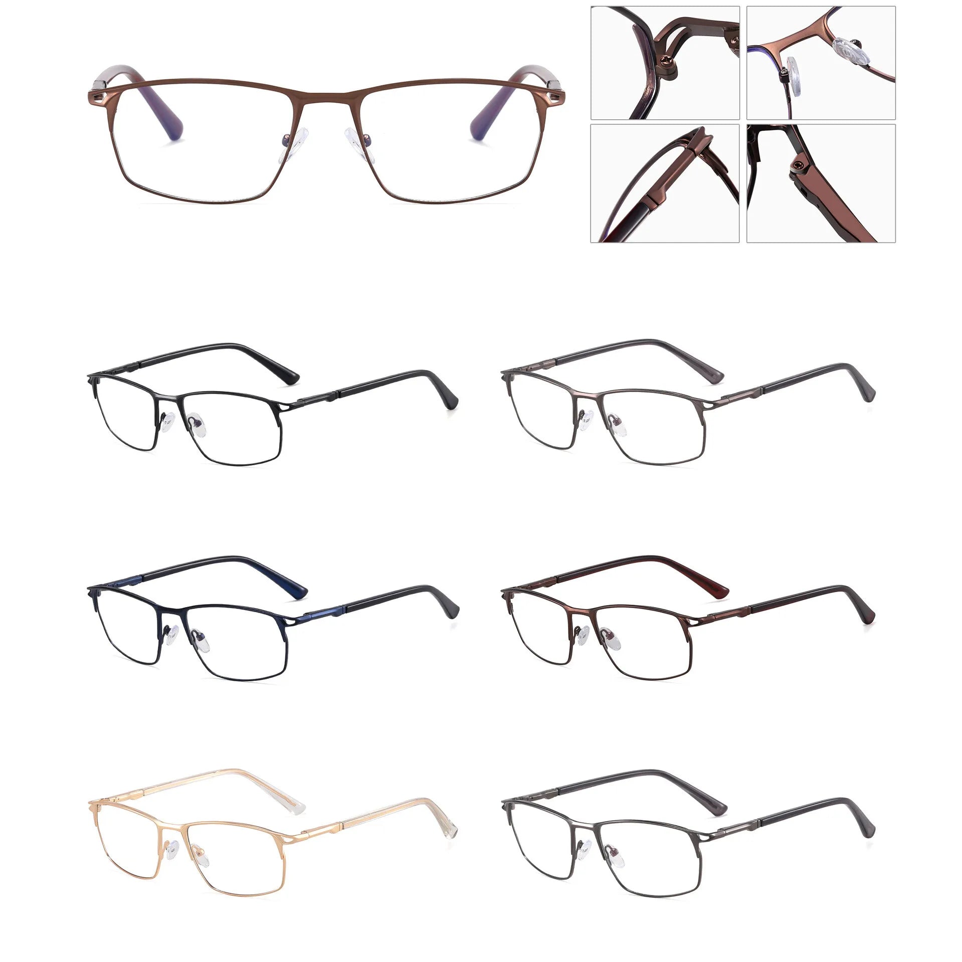 CCspace Unisex Full Rim Irregular Square Alloy Eyeglasses Frame 301402 - Trendy Lightweight Glasses for Men & Women, Perfect for Reading, Working, and Daily Fashion Accessories