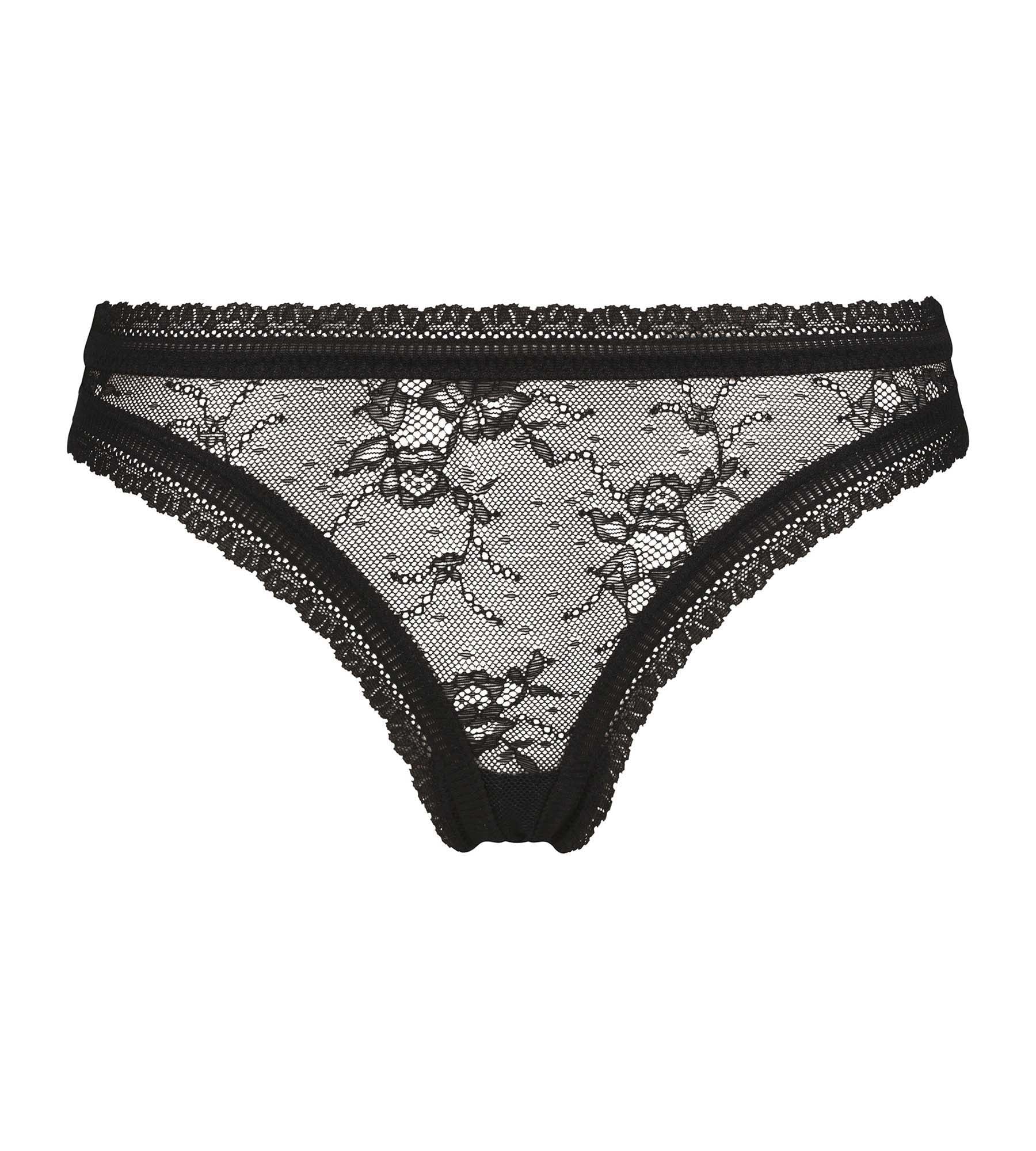 Floral Lace Black String Femme Underwear - Elegant & Comfortable for Date Nights, Bridal Wear & Special Occasions