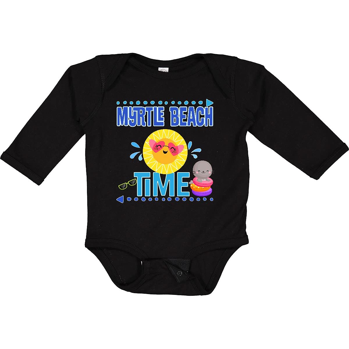 Inktastic Myrtle Beach Vacation Time Long Sleeve Baby Bodysuit - Soft Cotton Onesie for Newborns & Infants - Perfect Beachwear, Family Vacation Outfit & Photo Shoot Essentials