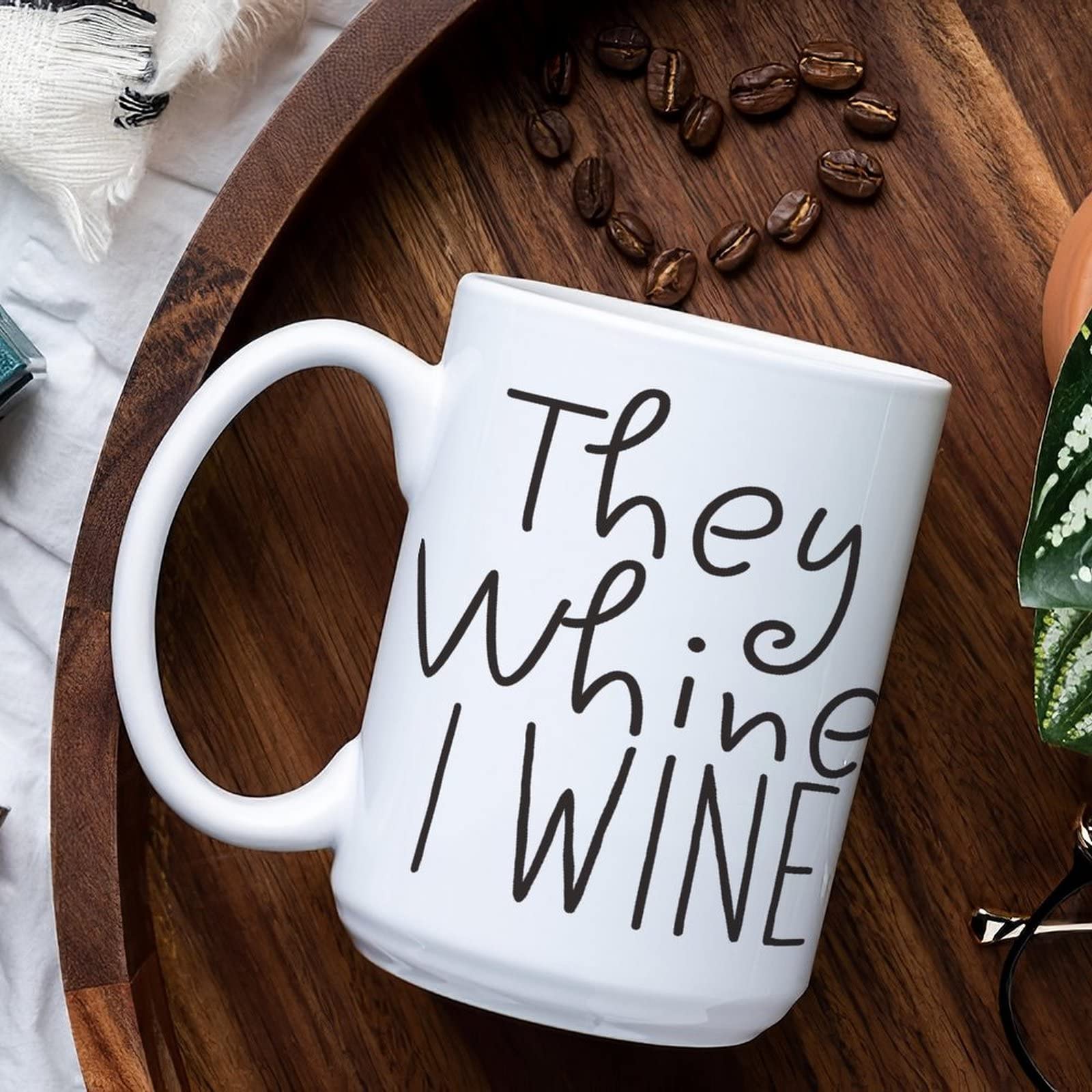 White Coffee Mug 15oz - Funny Wine Quote for Home & Office Gifts