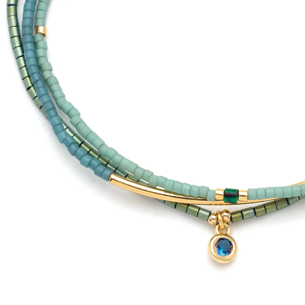 Turquoise and Gold Bracelet Trio Set - Boho Chic Stackable Bracelets for Women - Perfect for Layering, Gift Giving, and Everyday Wear