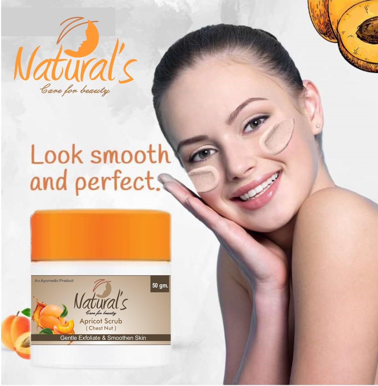 Natural's Care Apricot Scrub for Face & Body - Exfoliating Dead Skin Remover, 50g - Gentle Facial & Body Scrub for Smooth Skin | Perfect for Daily Skincare Routine & Spa Treatment