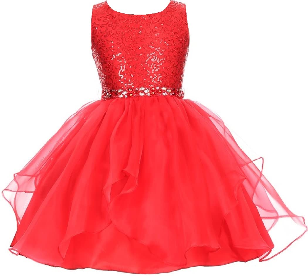 Sparkling Sequin Organza Flower Girl Dresses for Little Girls - BluNight Collection | Perfect for Weddings, Parties & Special Occasions