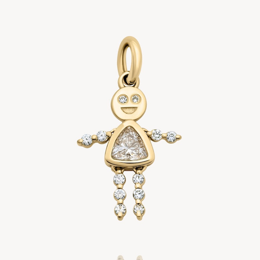 April Girl Lulu & Lox Charm Diamond Pendant Necklace - Elegant Jewelry Gift for Women - Perfect for Valentine's Day, Anniversary & Special Occasions