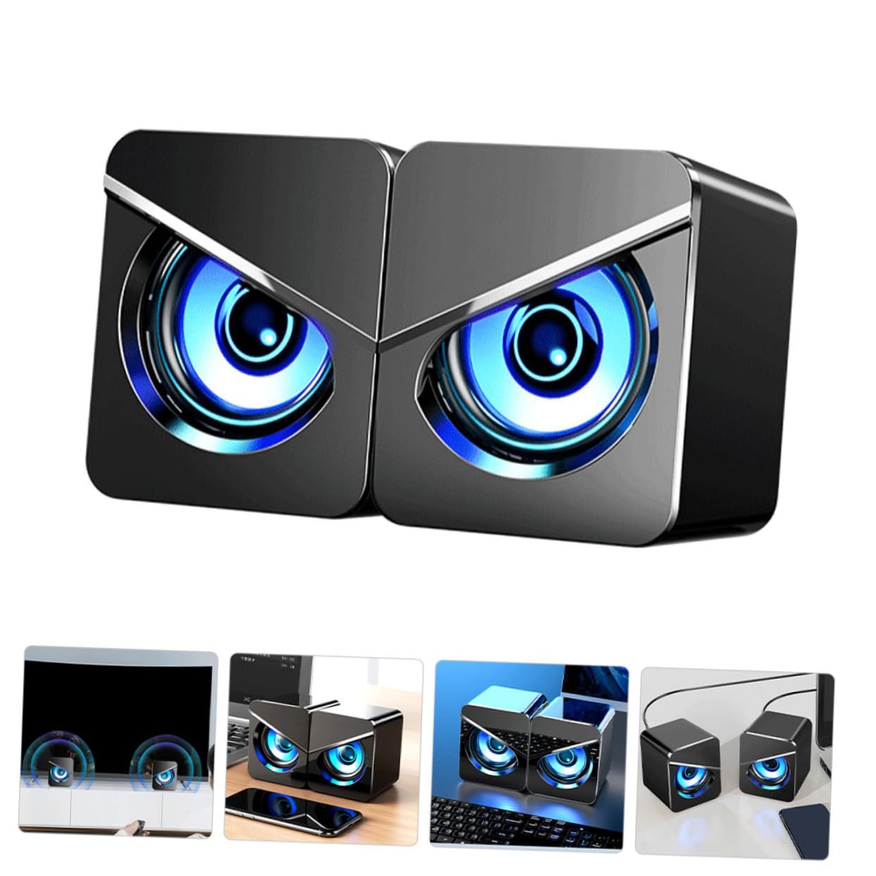 Uonlytech 1 Pair Coaxial Stereo Speakers for PC/Computer - High Quality Sound for Home, Office & Gaming - Perfect for Music, Movies & Video Conferencing