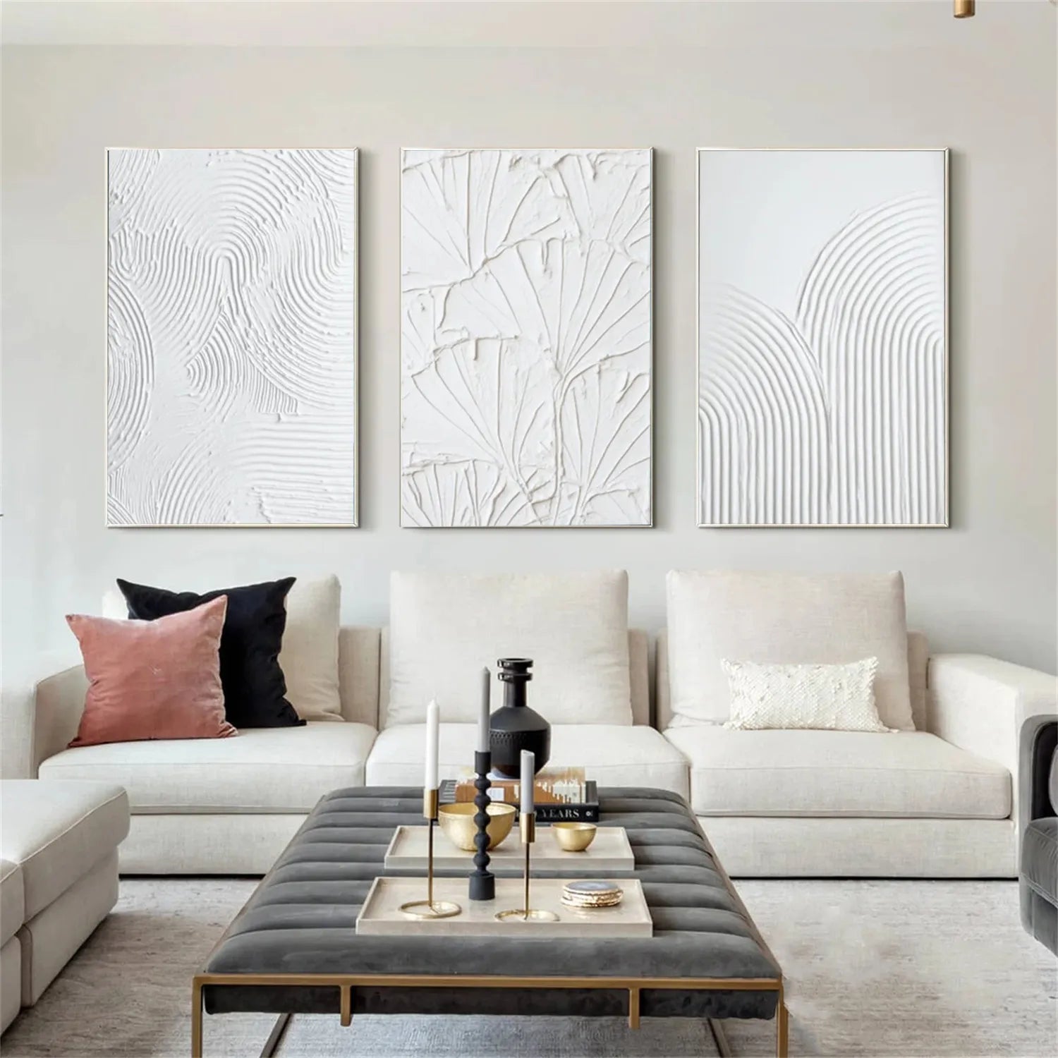 Minimalist Balance Canvas Painting Set of 3 - Abstract Wall Art Decor for Living Room, Bedroom & Office #MM294 | Modern Home Decor & Gift Idea