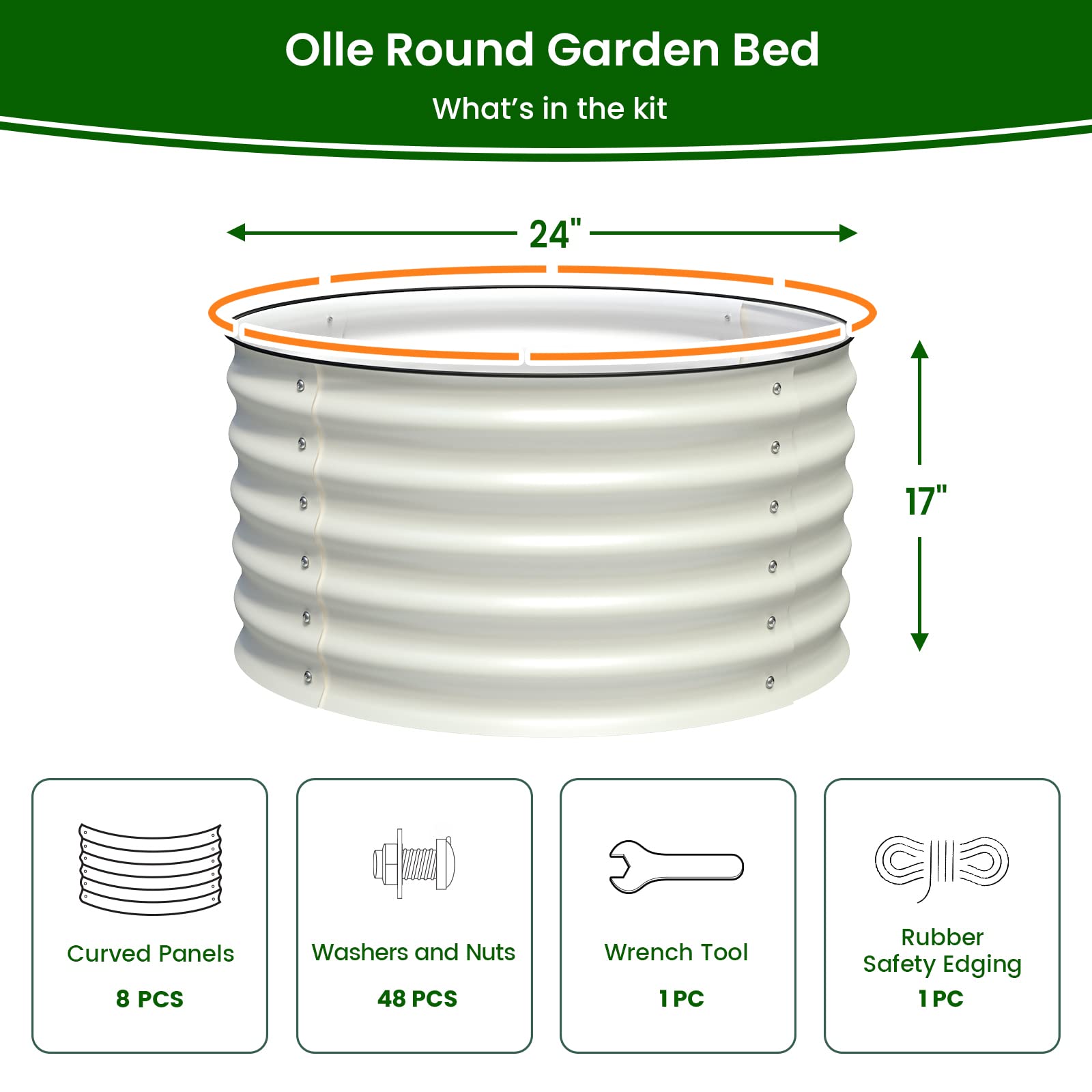 Olle Twin Round Raised Garden Beds - 24