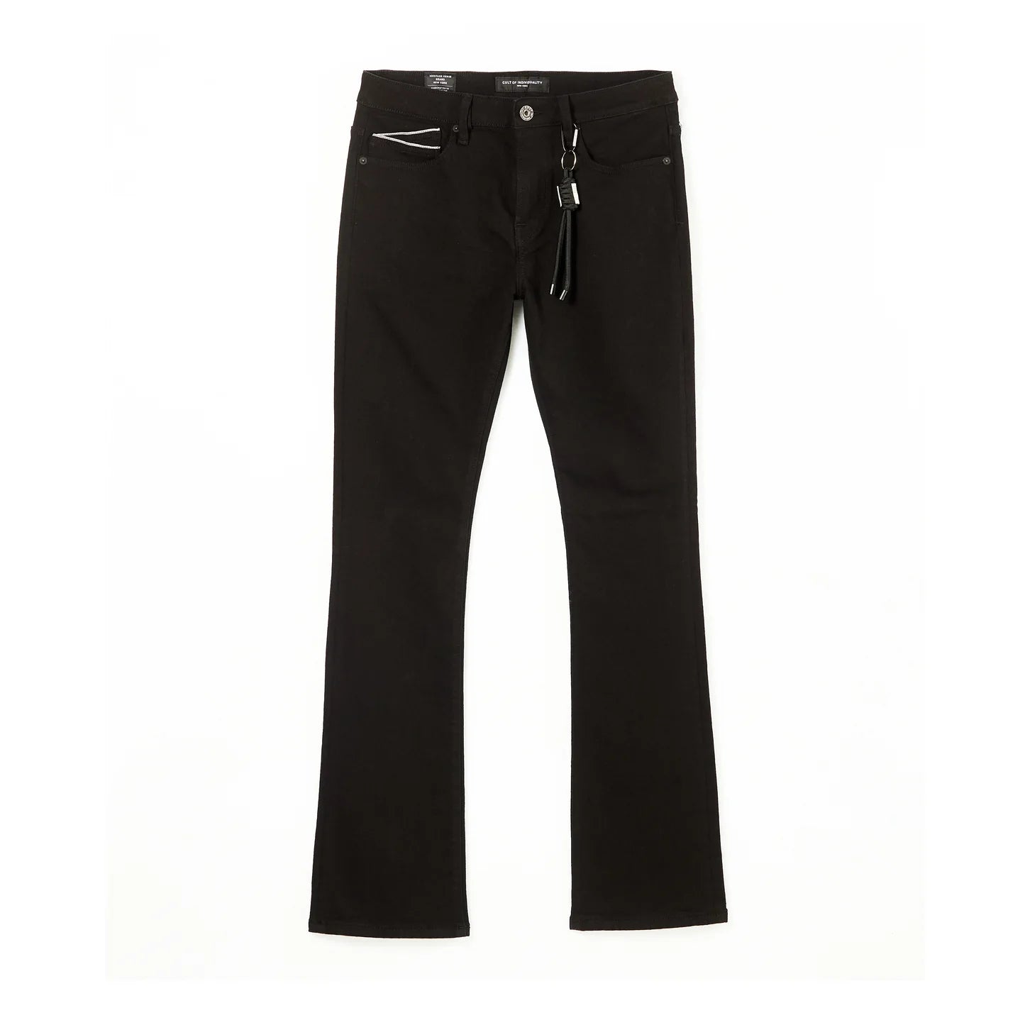 CULT OF INDIVIDUALITY Lenny Bootcut 603 Jeans for Men - Triple Black Wash Stretch Denim Pants | Perfect for Casual Wear, Night Out & Street Style Fashion