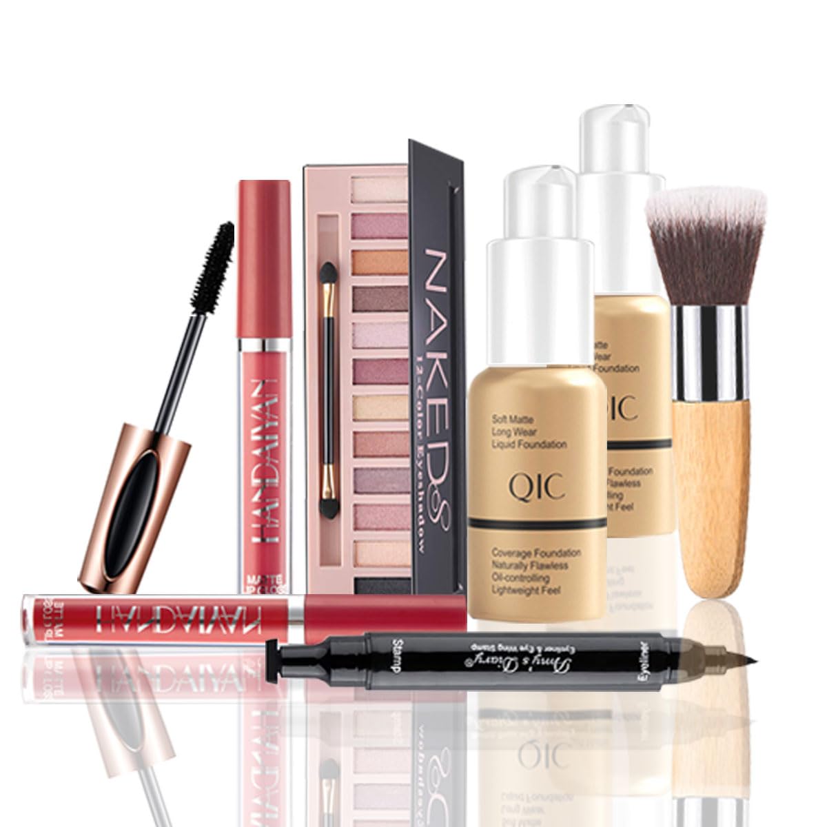 All-in-One Makeup Kit for Women - 12 Color Naked Eyeshadow Palette, 2 Foundations, Eyeliner, Mascara, 2 Lipsticks & Makeup Brushes | Perfect Gift Set for Women, Girls & Teens | Great for Daily Use, Parties & Special Occasions