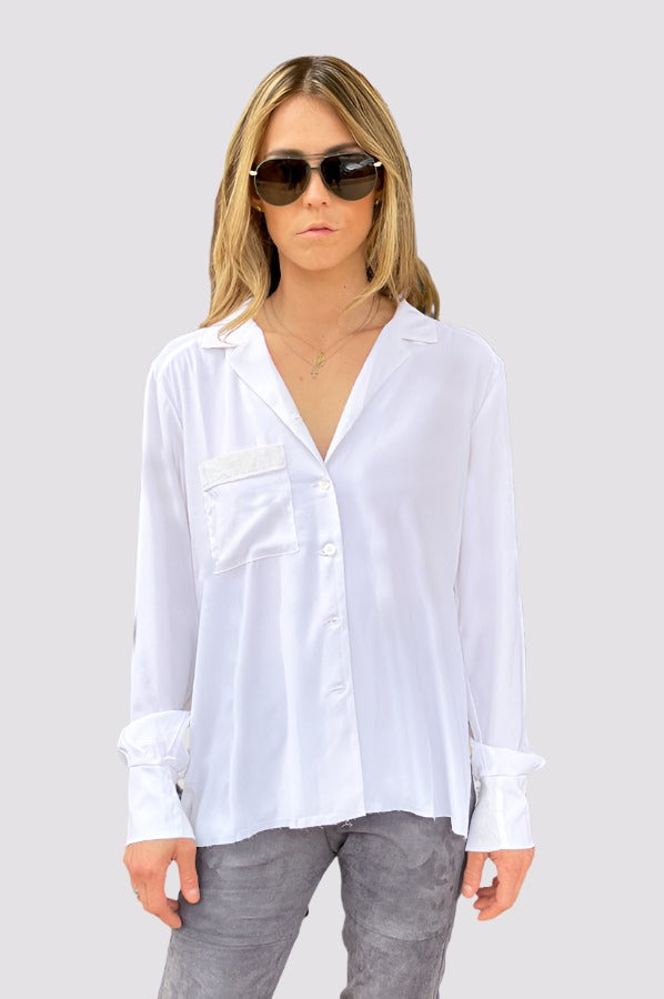 White Button Down Blouse for Women - Classic Office & Casual Wear - Perfect for Work, Dates & Everyday Outfits