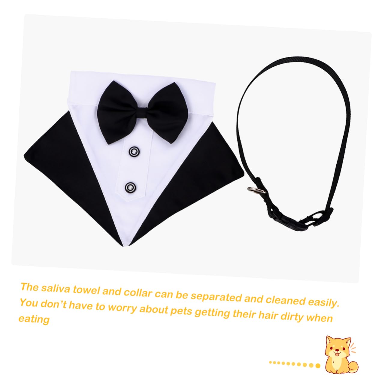 BESPORTBLE Fashionable Dog Bow Tie Collar with Triangle Scarf - Adjustable Pet Neck Accessory for Small Medium Large Dogs - Perfect for Parties, Weddings & Daily Walks