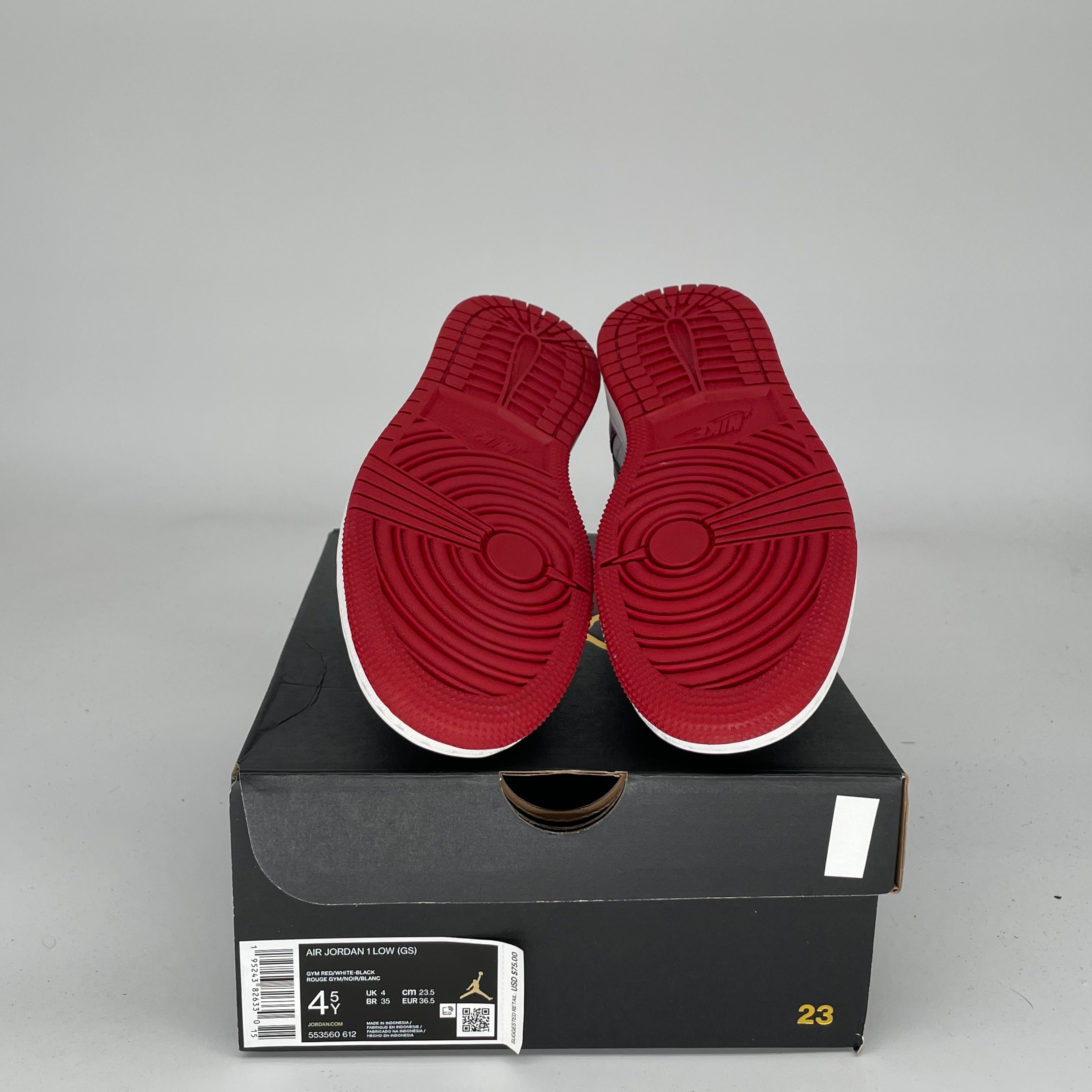 Original Air Jordan 1 Retro High OG 'Bred Toe' Basketball Shoes - Size 4.5Y (553560-612) - Perfect for Streetwear, Sneaker Collecting & Casual Outfits