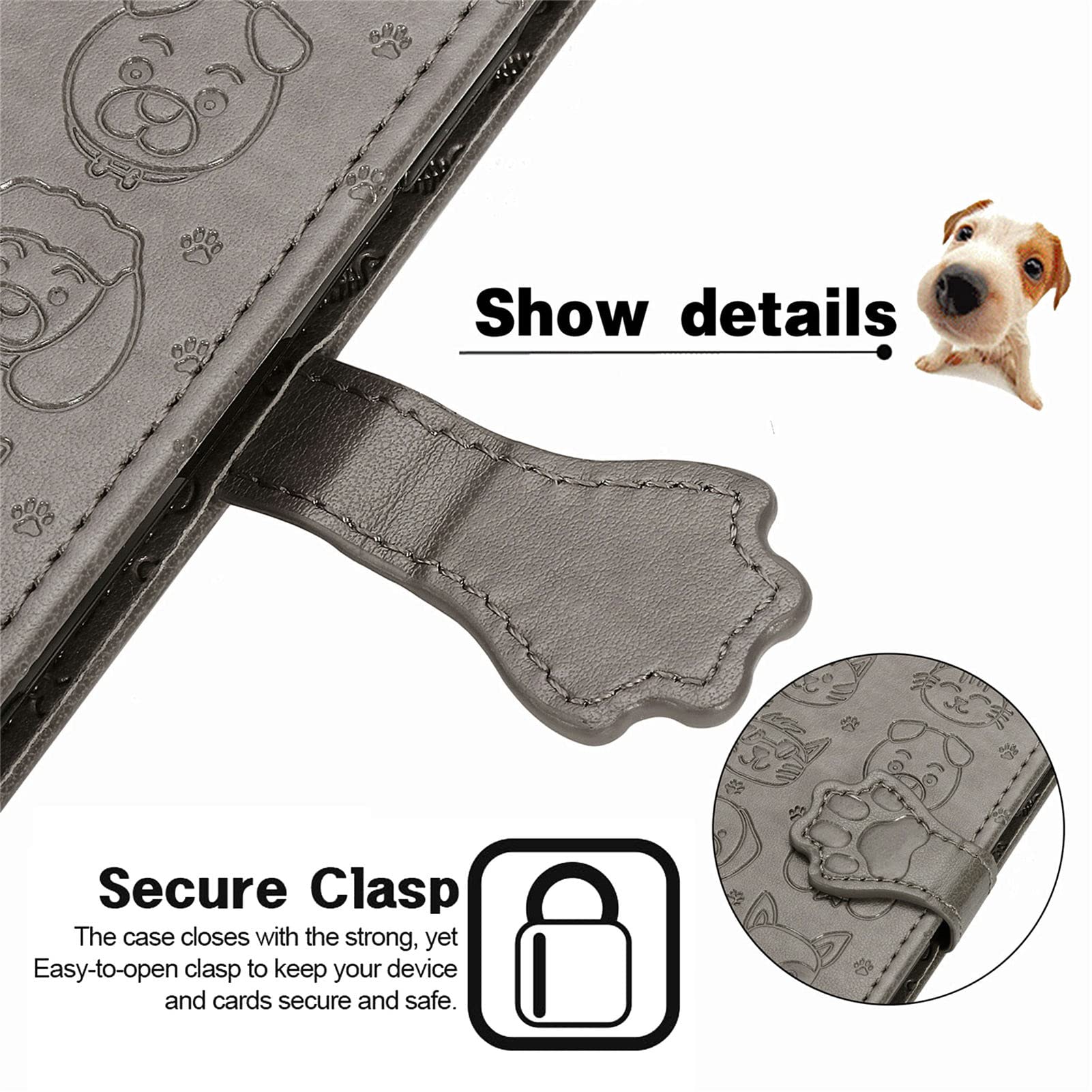 **Cute Cartoon Wallet Case for Samsung Galaxy S22 Ultra (Not S22) – Cat & Dog Style Flip Cover with ID Card Holder, PU Leather Protective Phone Case (MG Grey) – Perfect for Daily Use, Travel & Hands-Free Convenience**