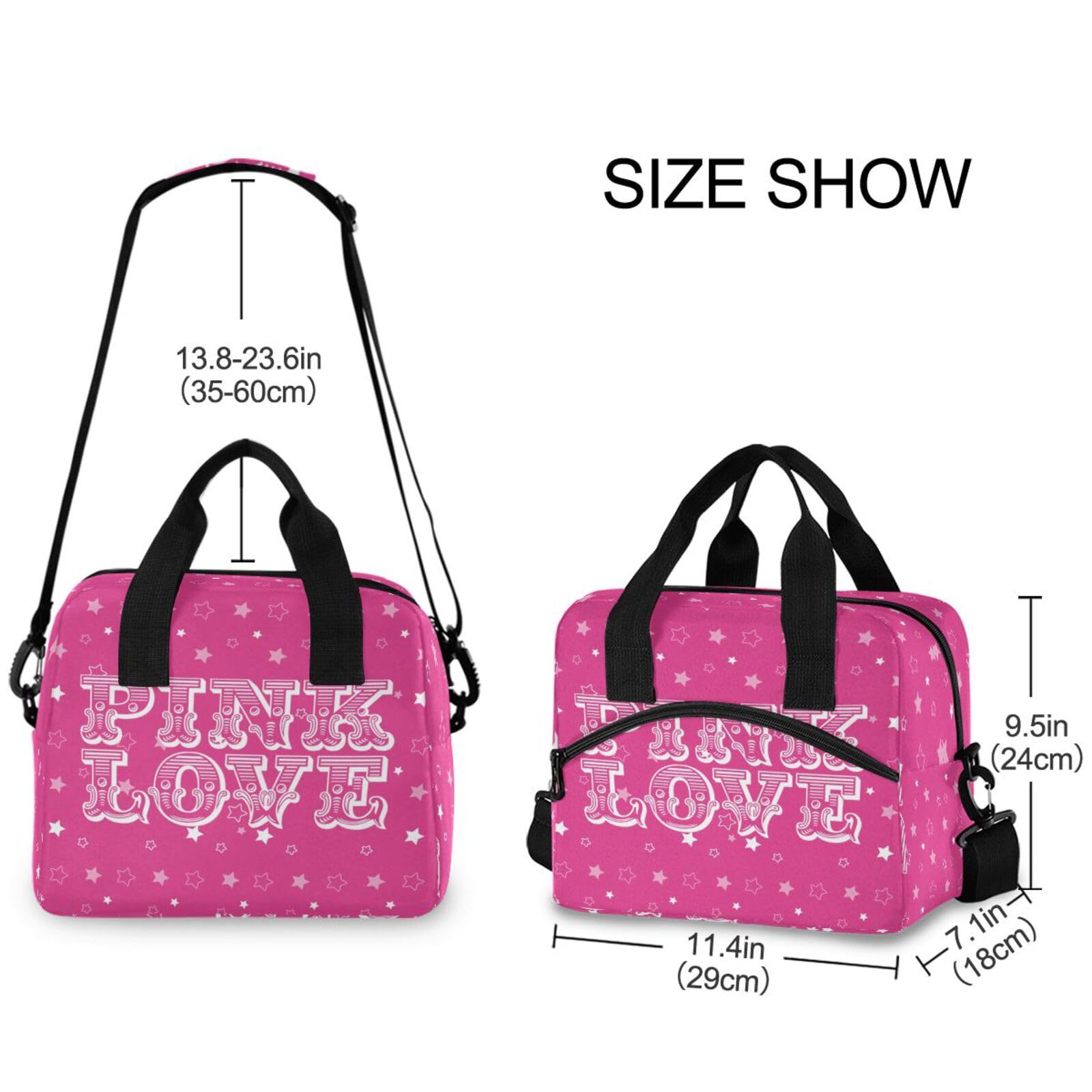 ALAZA Insulated Pink Lunch Bag for Women - Leakproof Crossbody Lunch Tote with Adjustable Shoulder Strap - Thermal Lunch Box Purse & Cooler Bag for Nurses, Teachers, Office Workers - Perfect for Work, School & Picnics