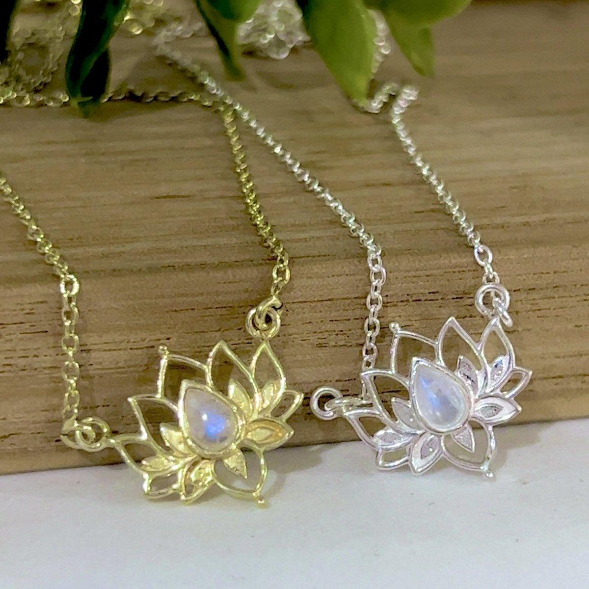Laihas Opulent Lotus Flower Choker Necklace with Moonstone | Elegant Boho Jewelry for Women | Perfect for Weddings, Parties & Special Occasions