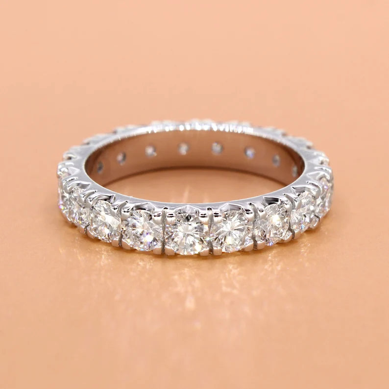 2.28 Carat Round Diamond Eternity Wedding Band - V Prong Setting for Women, Perfect for Anniversaries, Engagements & Special Occasions